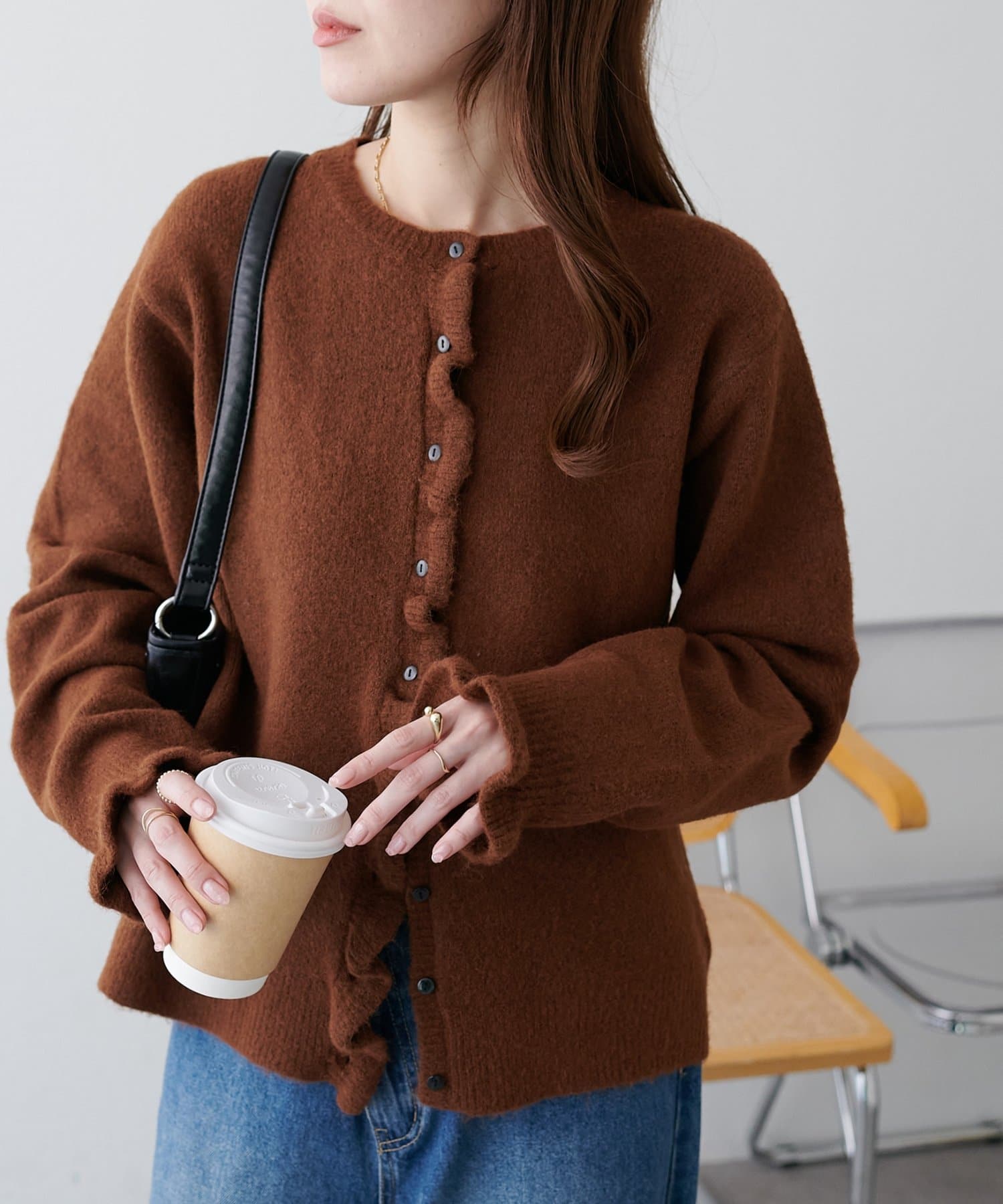 DISCOAT(ディスコート) 【WEB限定】フリル使いニット