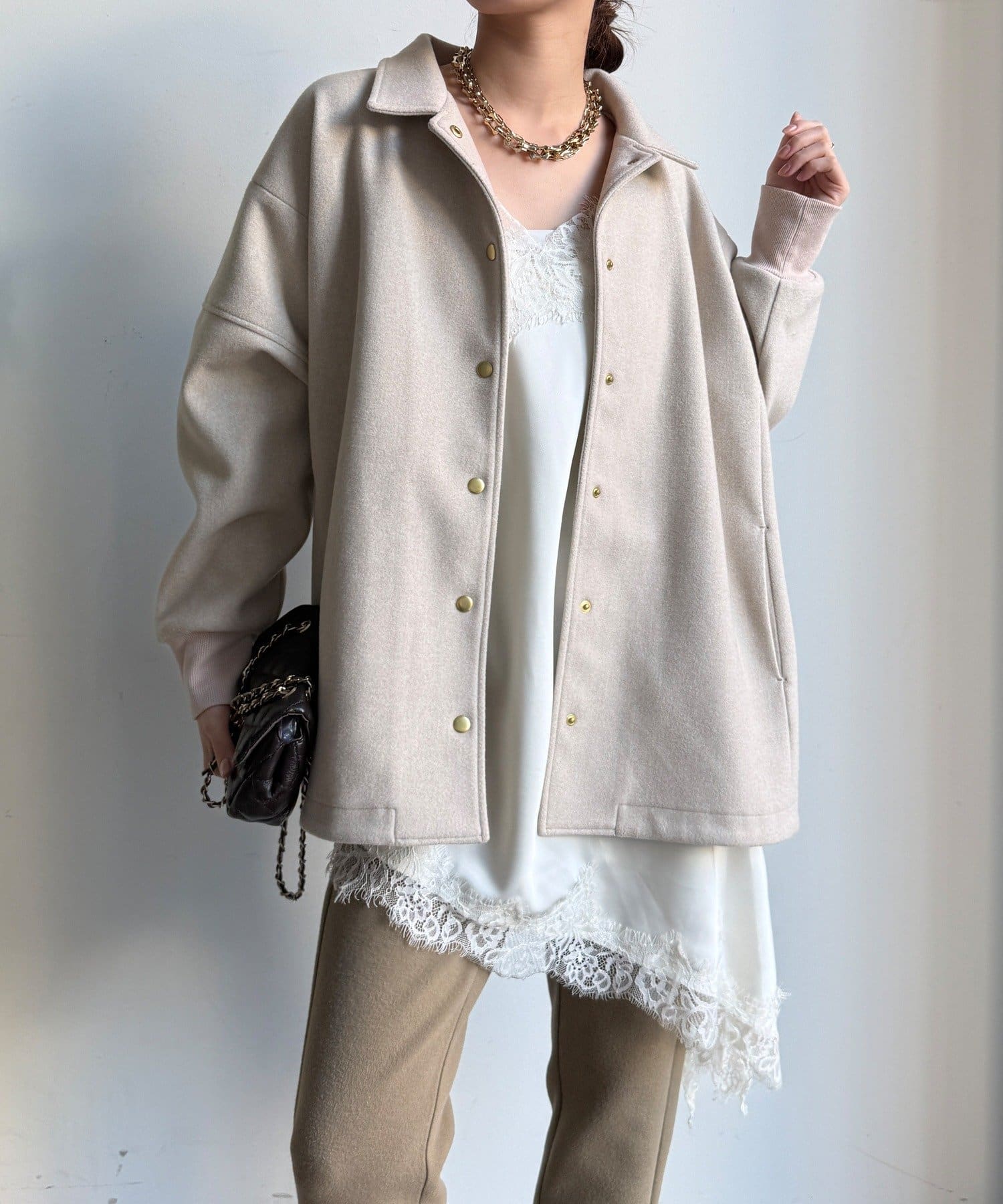 DOUDOU(ドゥドゥ) 【WEB限定】ライトメルトンシャツジャケット