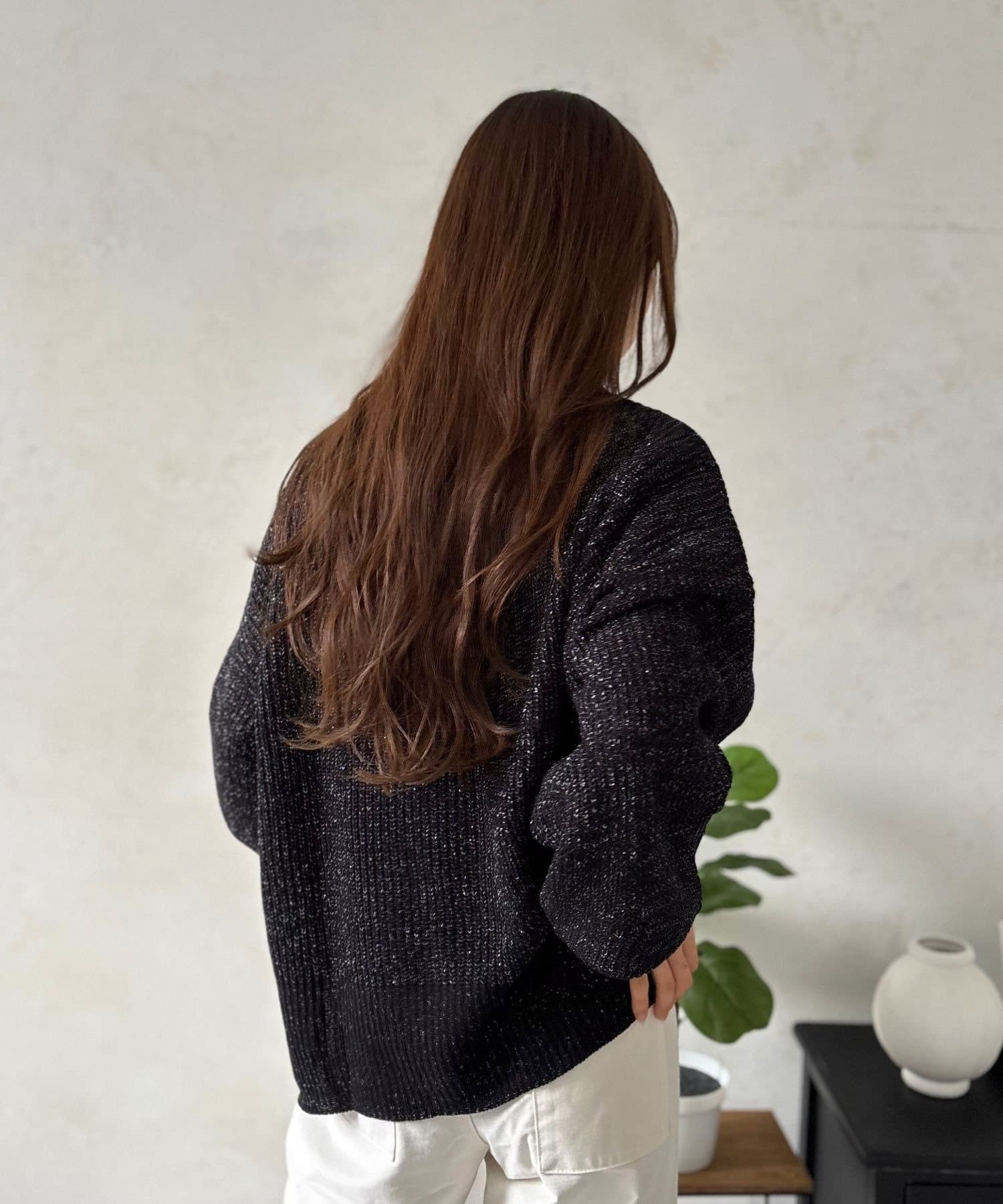 LOCUST(ローカスト) 【着映えアイテム】ラメニットハイネックプルオーバー