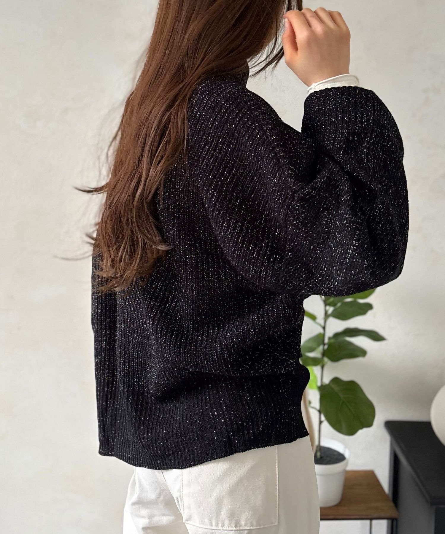 LOCUST(ローカスト) 【着映えアイテム】ラメニットハイネックプルオーバー