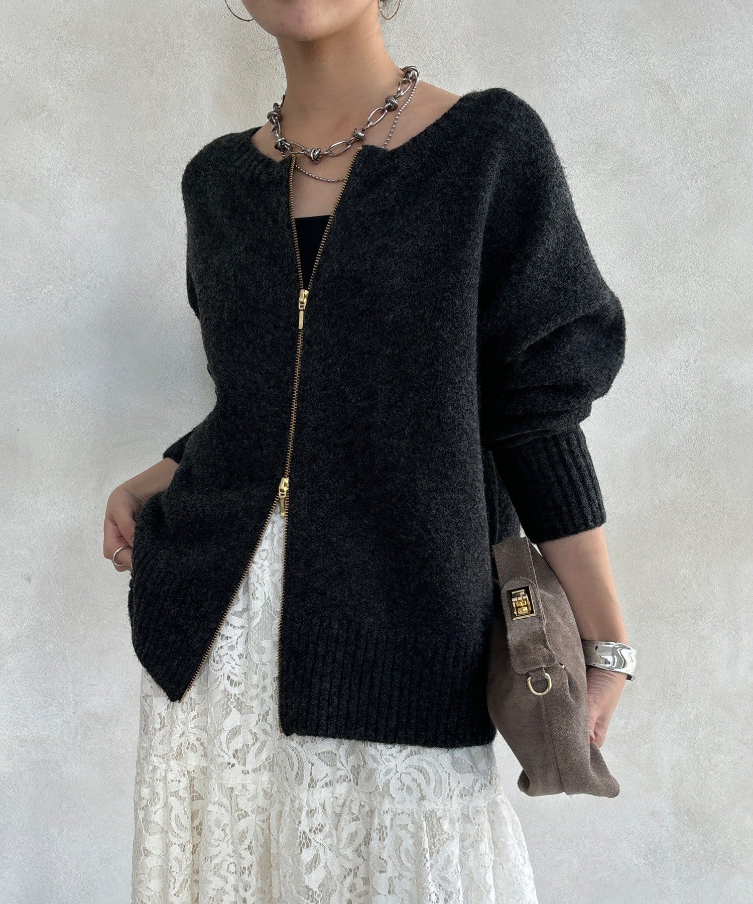 DOUDOU(ドゥドゥ) 【WEB限定】ロゴジップアップ2WAYプルオーバー