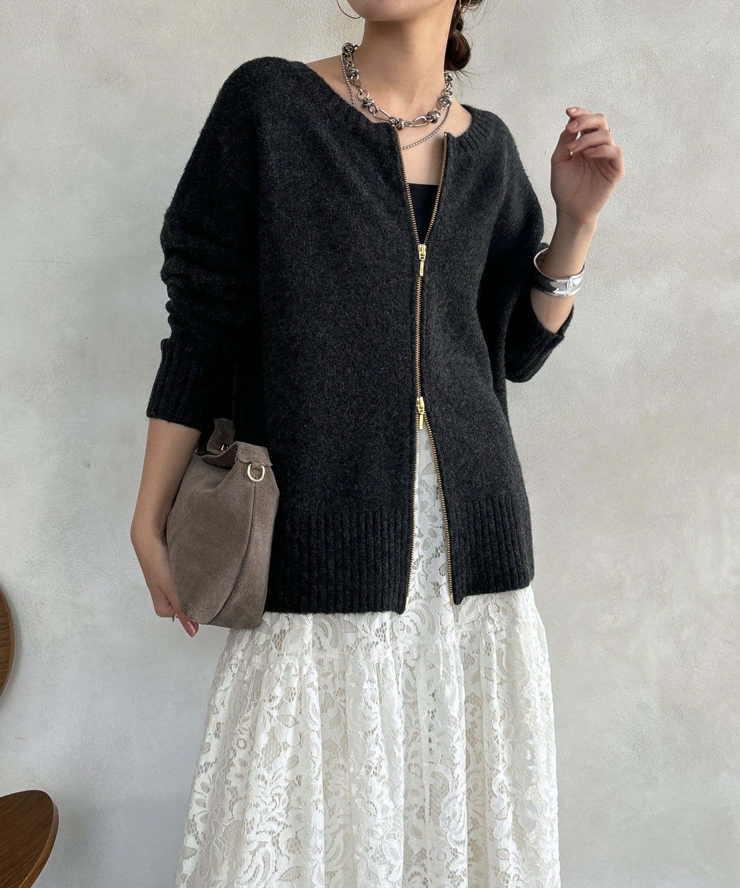 DOUDOU(ドゥドゥ) 【WEB限定】ロゴジップアップ2WAYプルオーバー