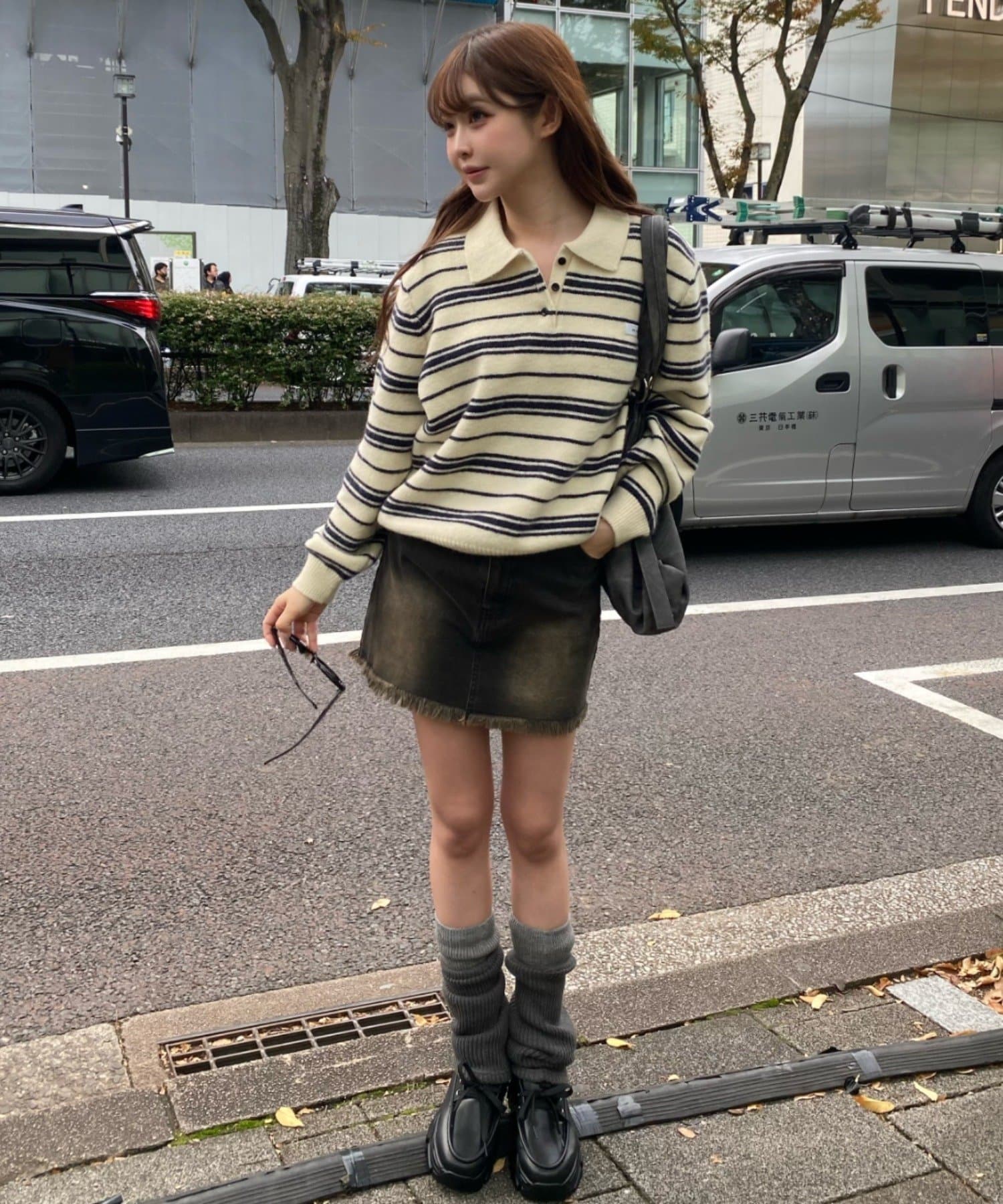 RAY CASSIN(レイカズン) 配色レッグウォーマー