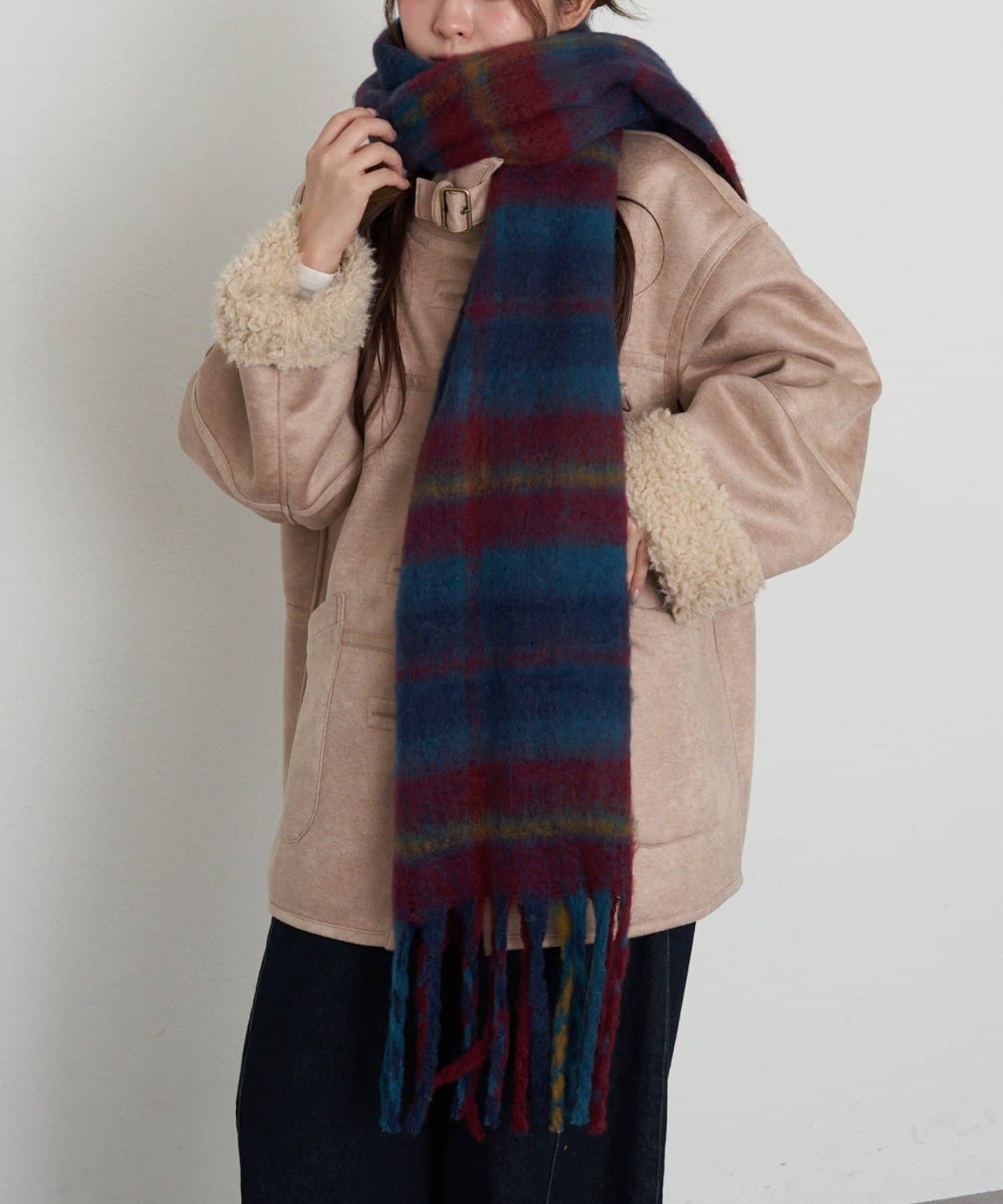 RAY CASSIN(レイカズン) チェック大判マフラー