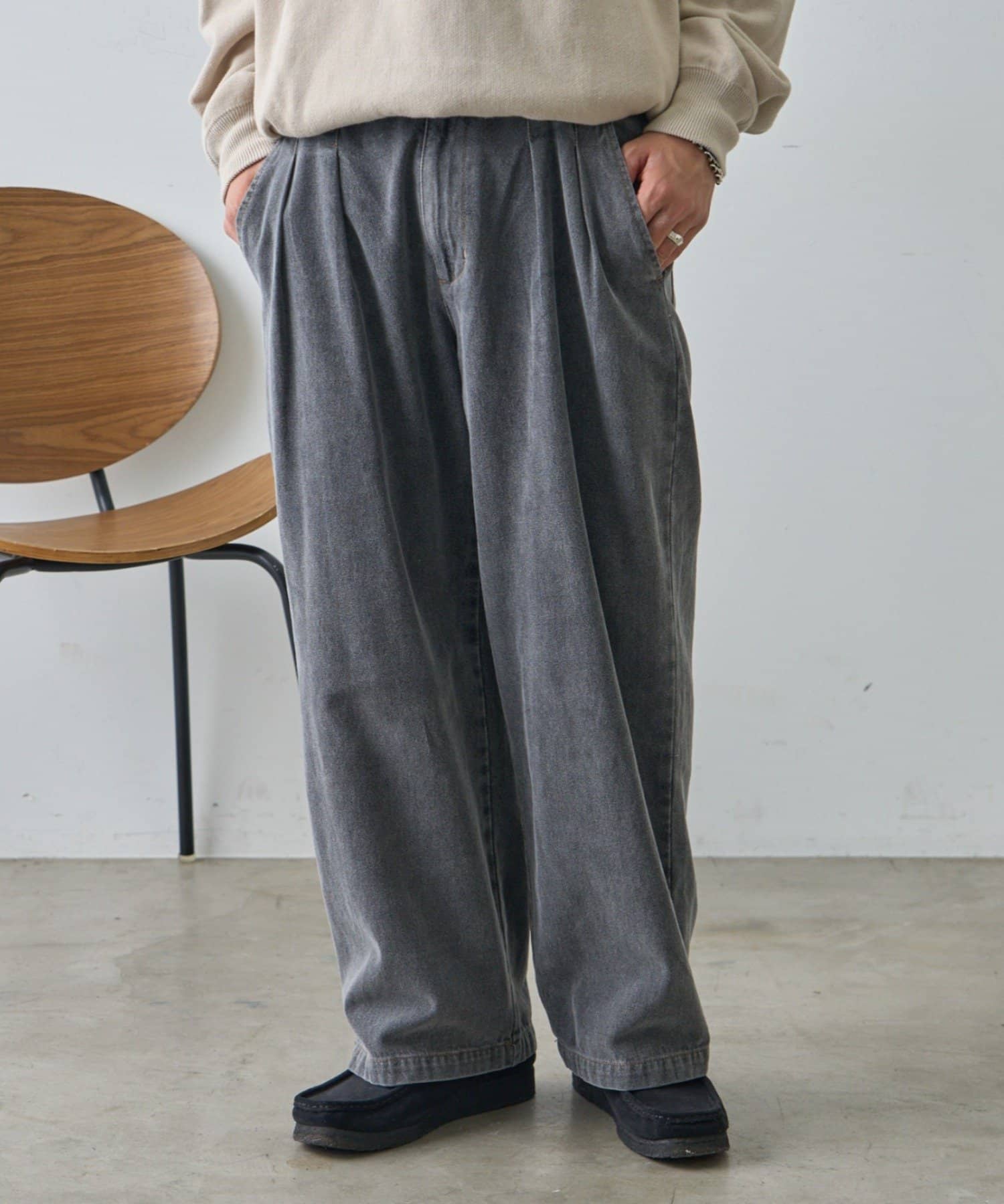 CIAOPANIC TYPY(チャオパニックティピー) 2タックデニムワイドスラックスパンツ