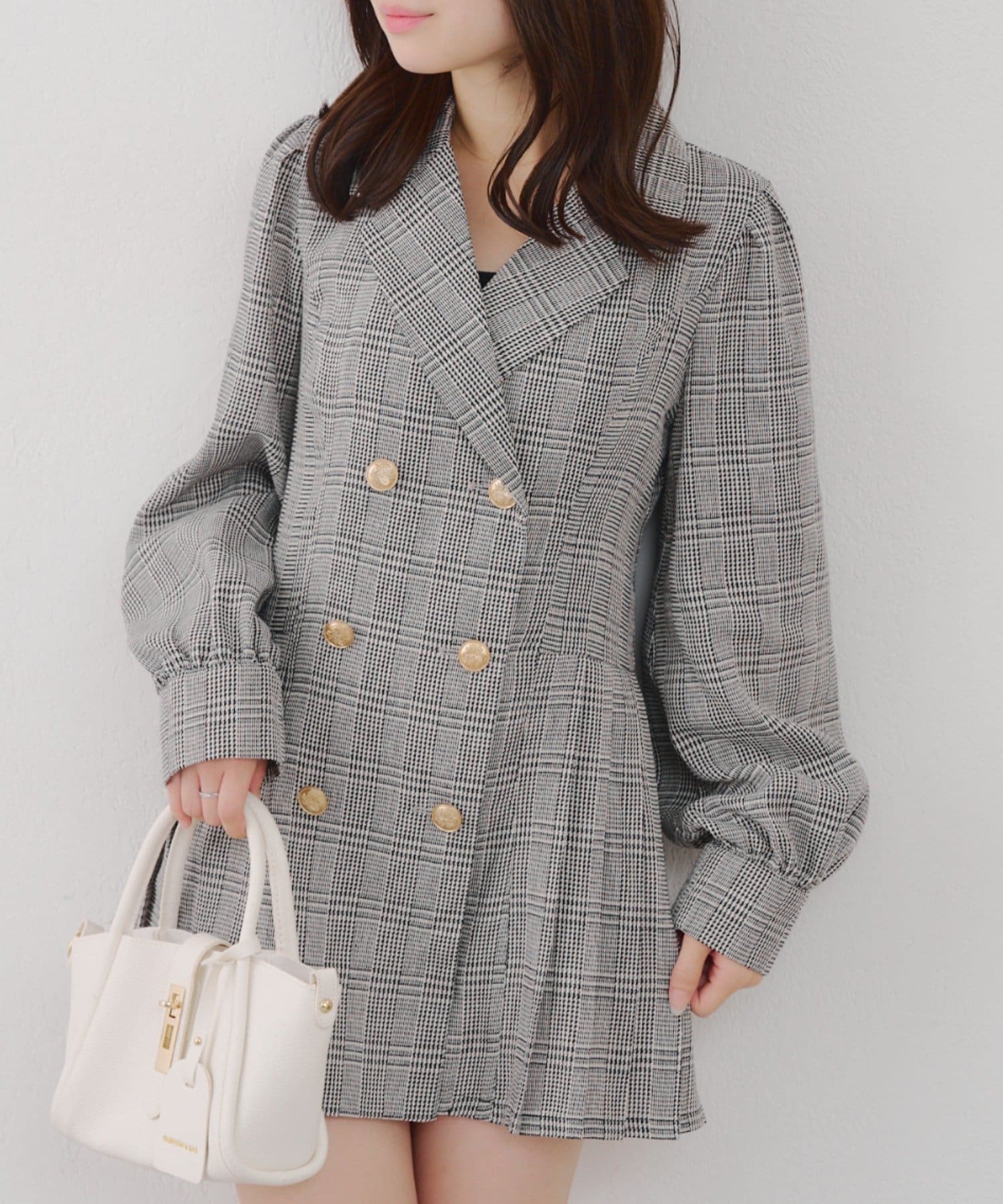 NICE CLAUP / OLIVE des OLIVE OUTLET(ナイスクラップ  / オリーブ デ オリーブ アウトレット) テーラードプリーツミニワンピ