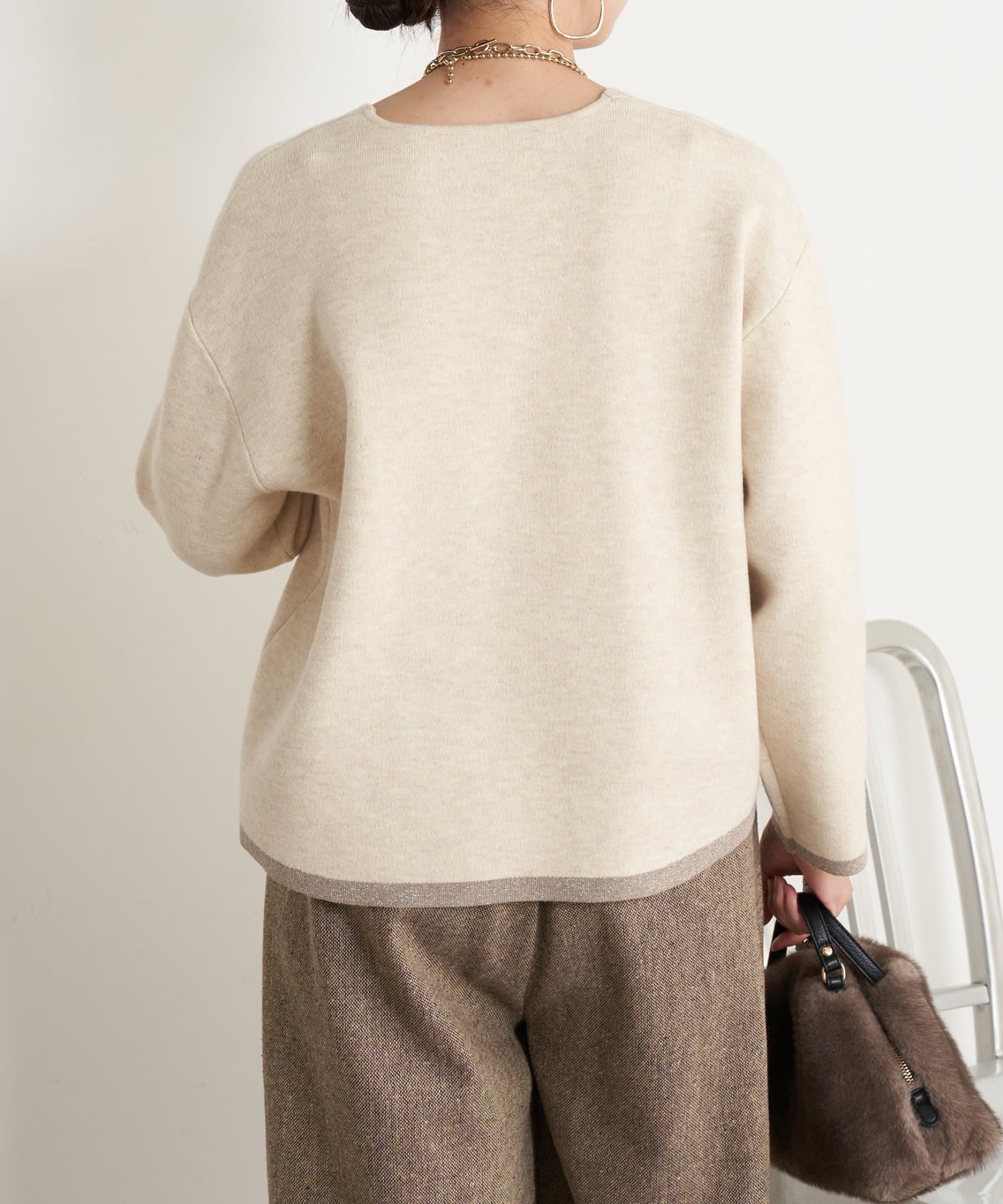 Jena　espace merveilleux(ジェナ　エスパスメルヴェイユ) ラメラインVニット