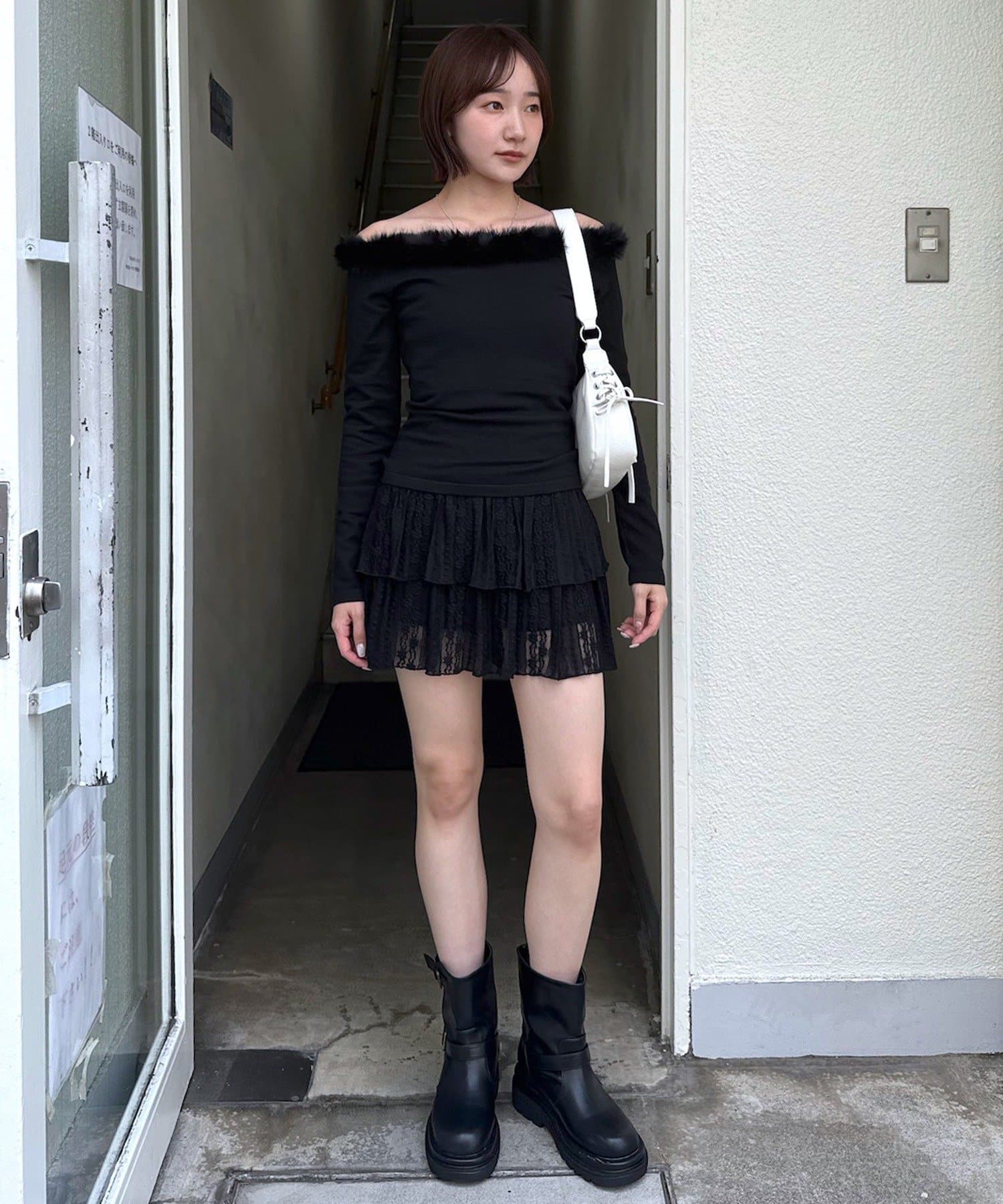 mline(エムライン) [mline]ファーオフショルニット