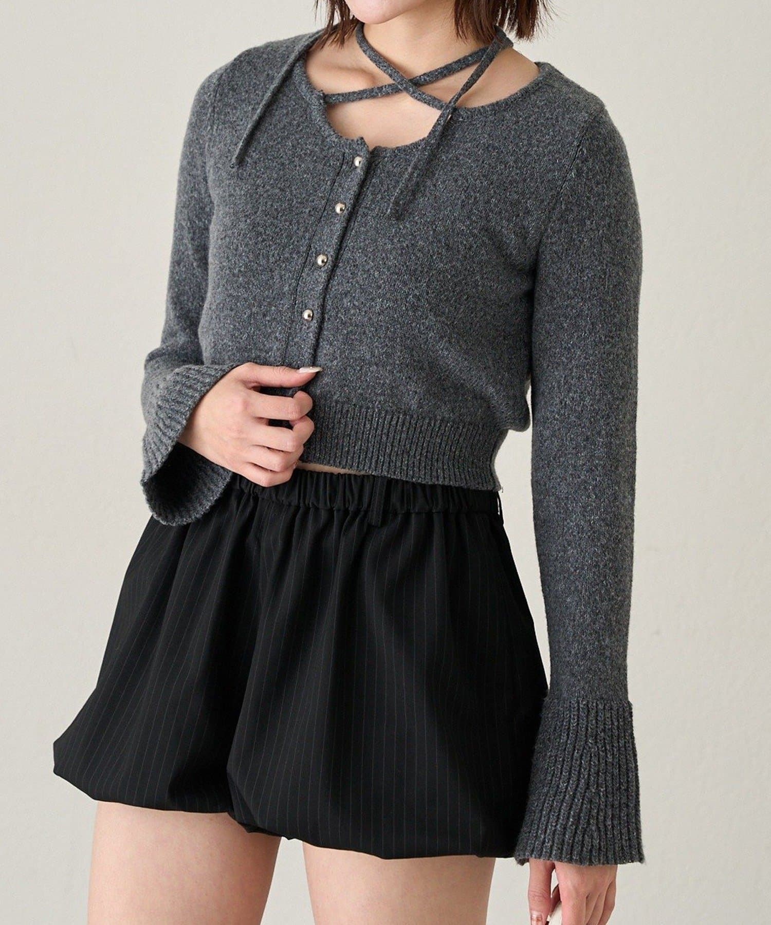 mline(エムライン) [mline]チョーカーリボンニット