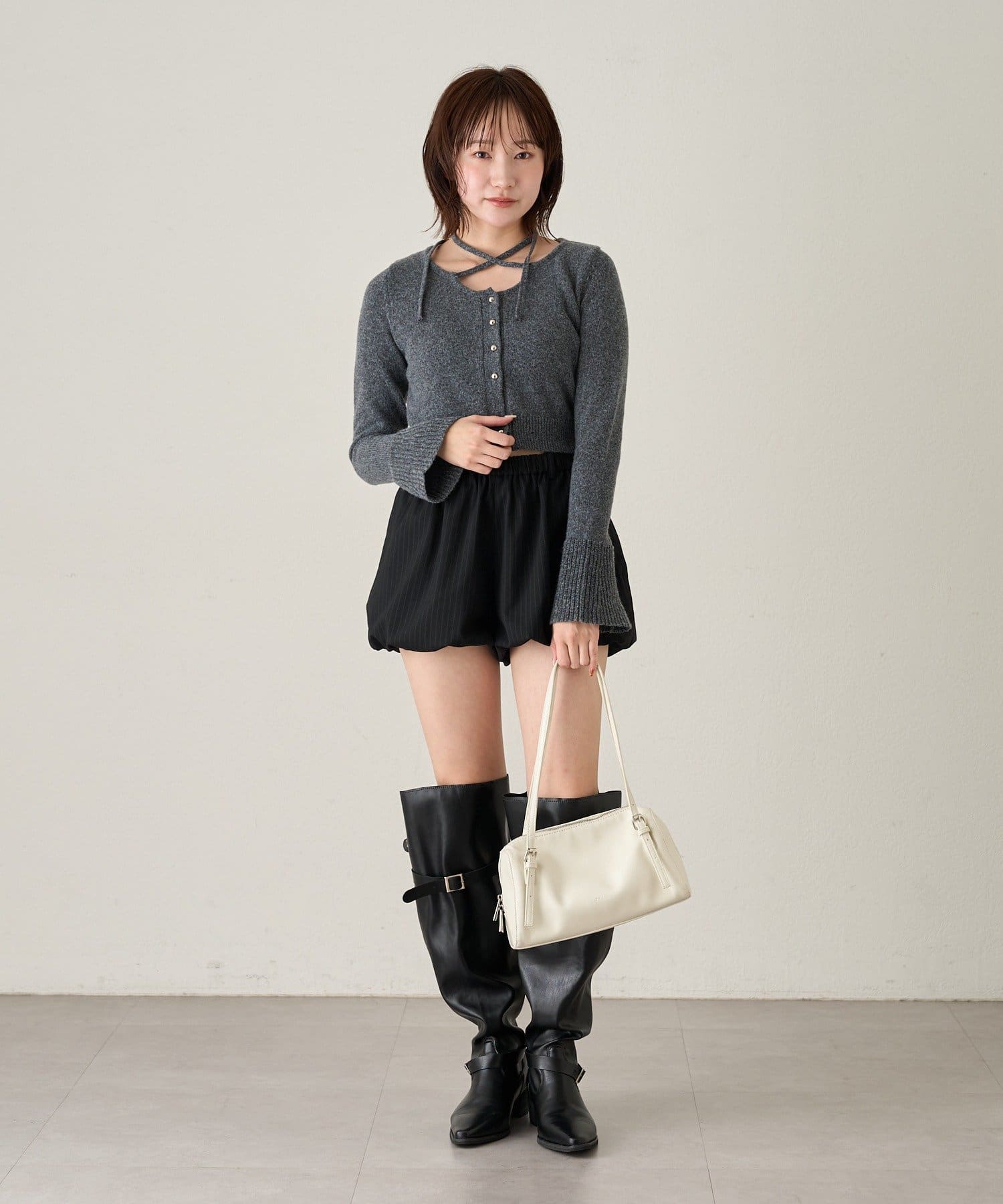 mline(エムライン) [mline]チョーカーリボンニット