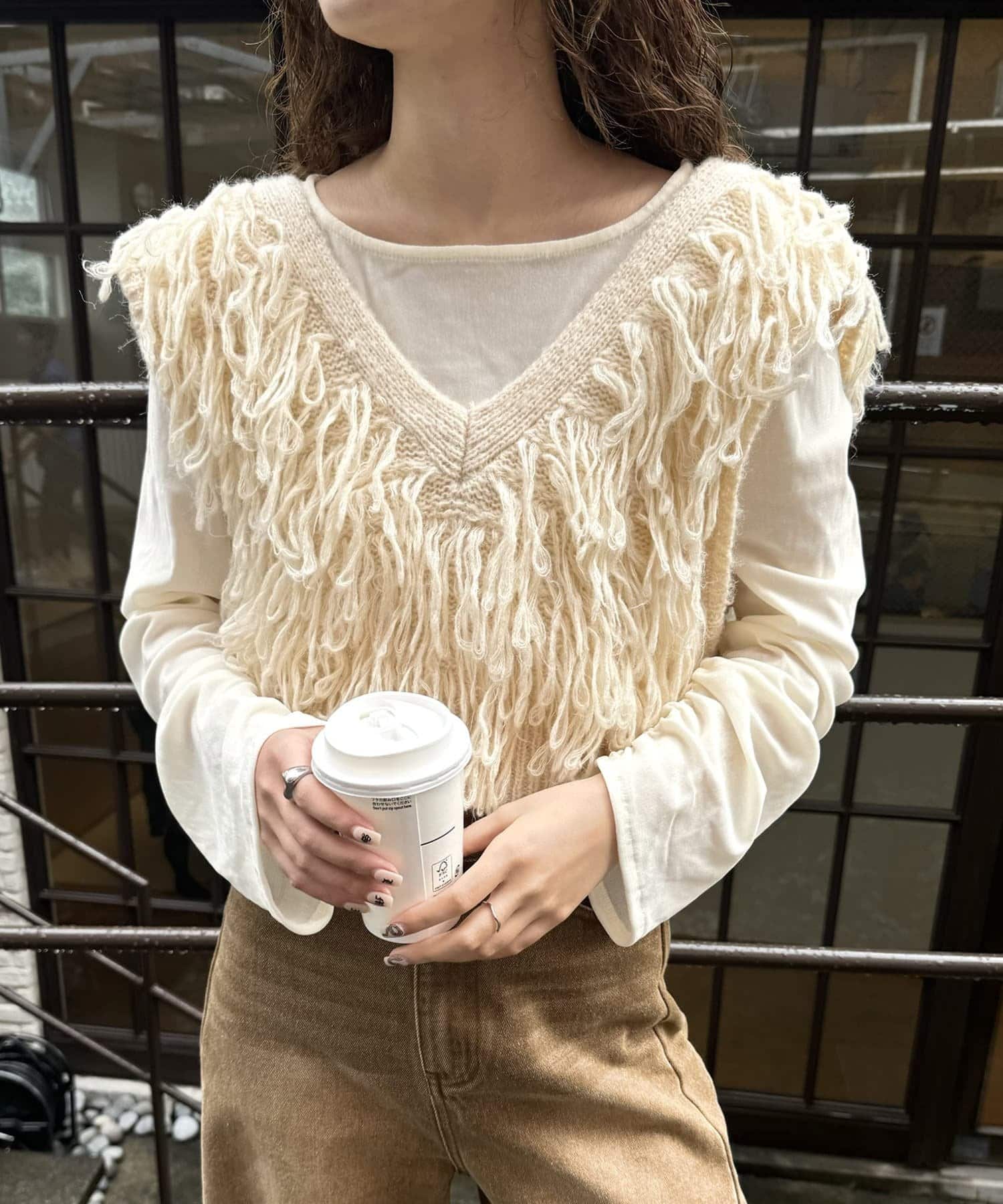 mline(エムライン) [mline]シアーベロア ギャザートップス