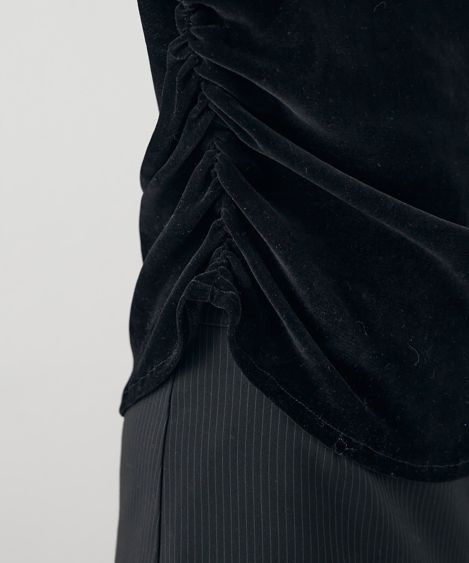 mline(エムライン) [mline]シアーベロア ギャザートップス