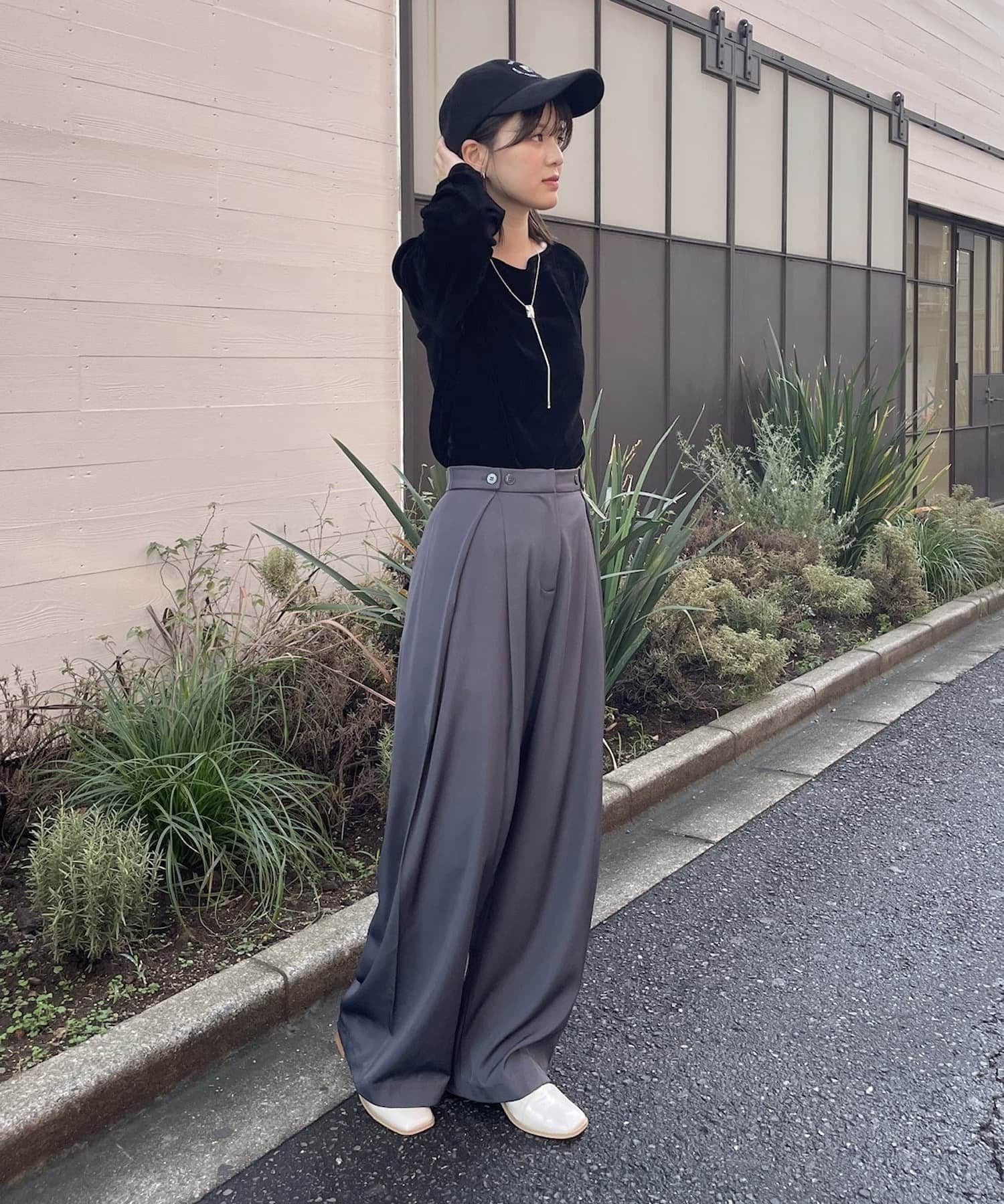 mline(エムライン) [mline]シアーベロア ギャザートップス