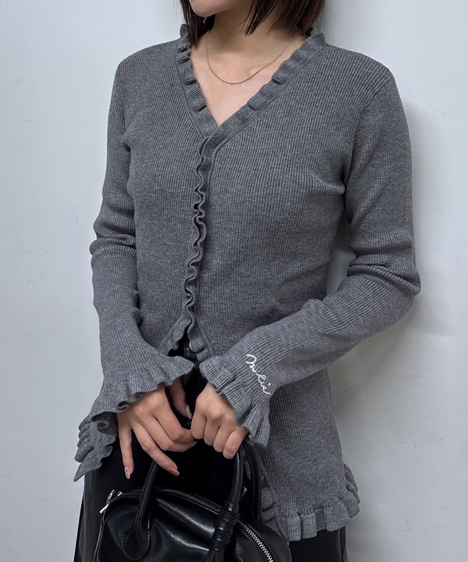 mline(エムライン) [mline]フリルニットカーディガン