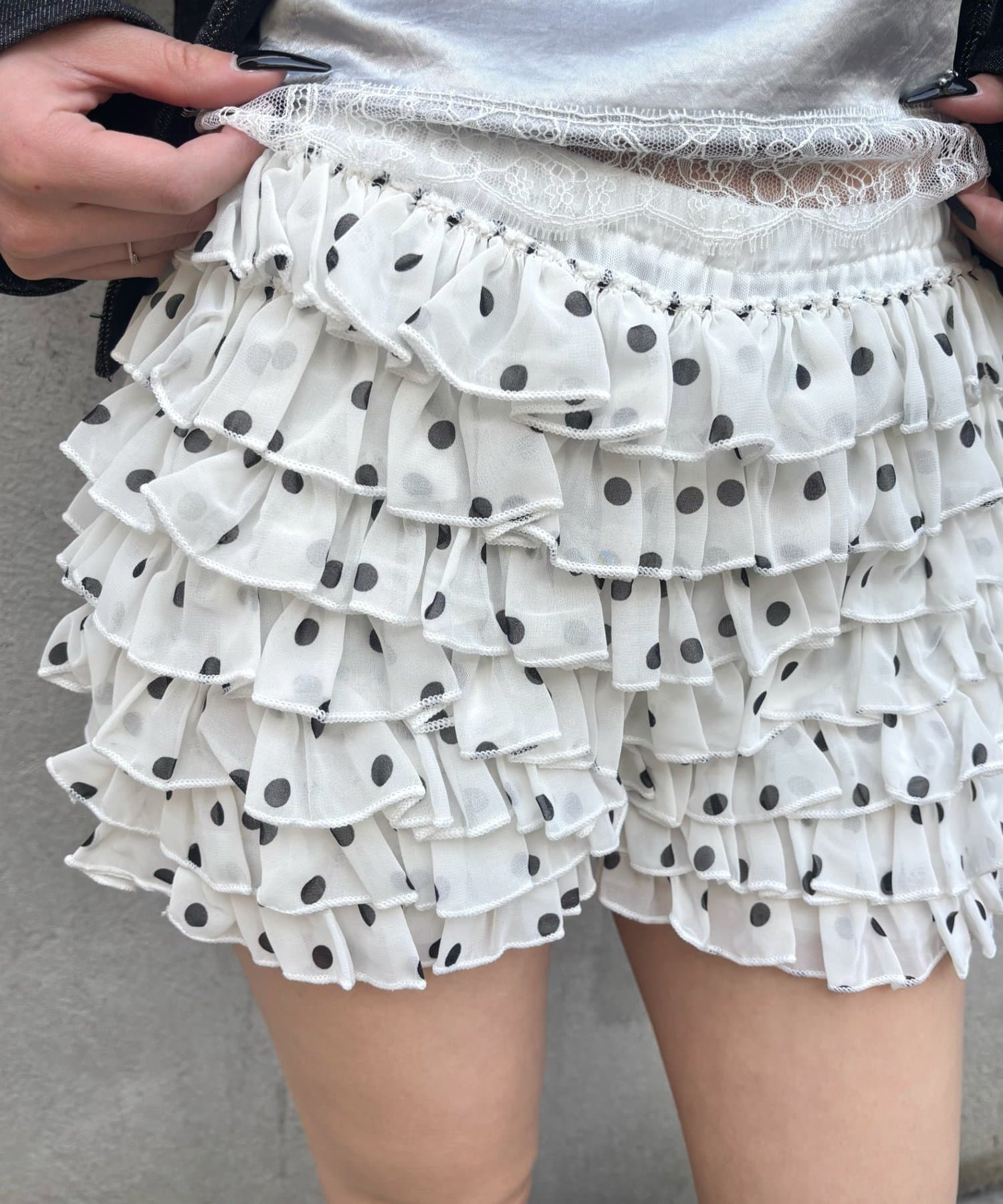 WHO’S WHO gallery(フーズフーギャラリー) レースショートパンツ(無地/ドット/チェック/レオパード)