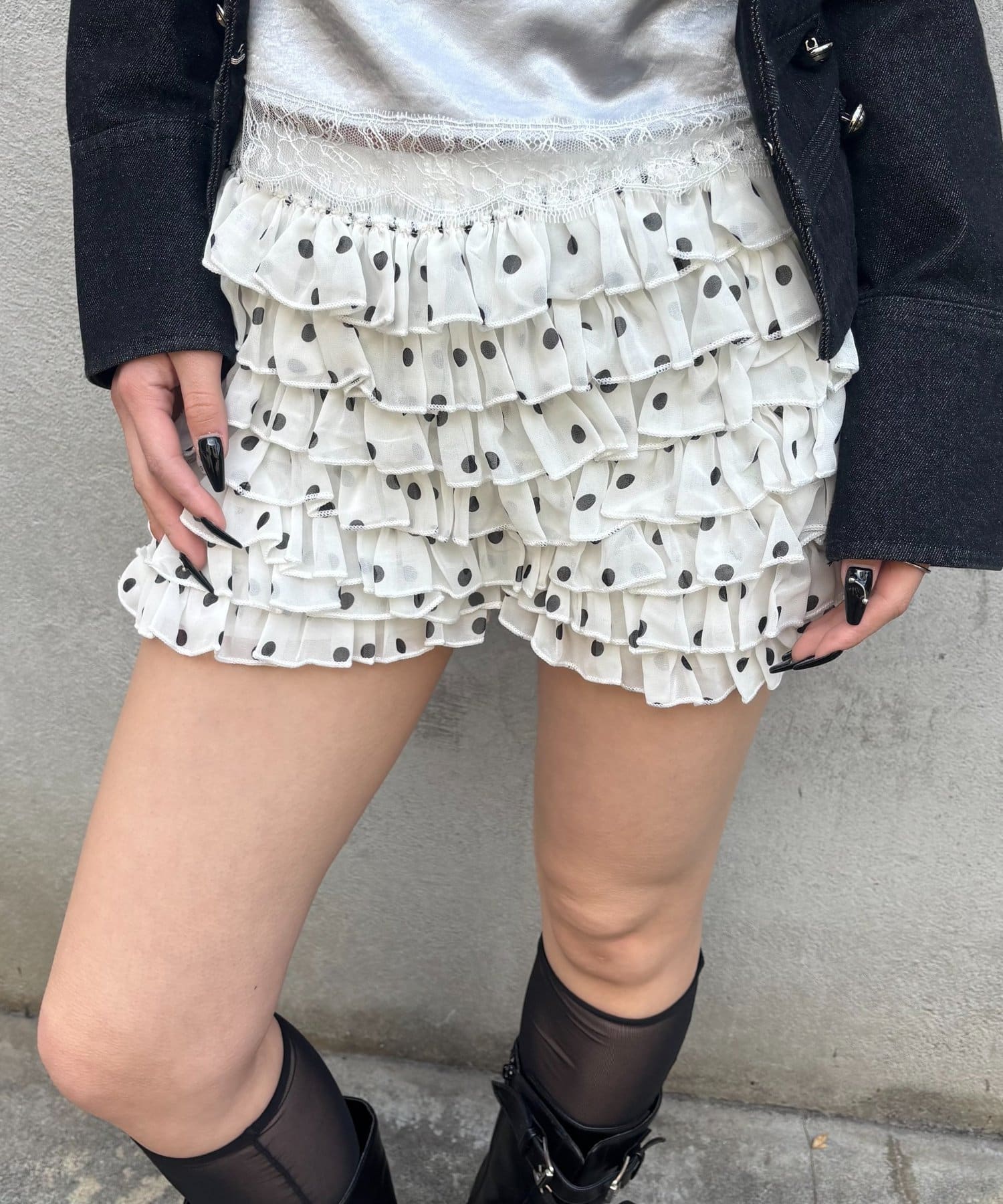 WHO’S WHO gallery(フーズフーギャラリー) レースショートパンツ(無地/ドット/チェック/レオパード)