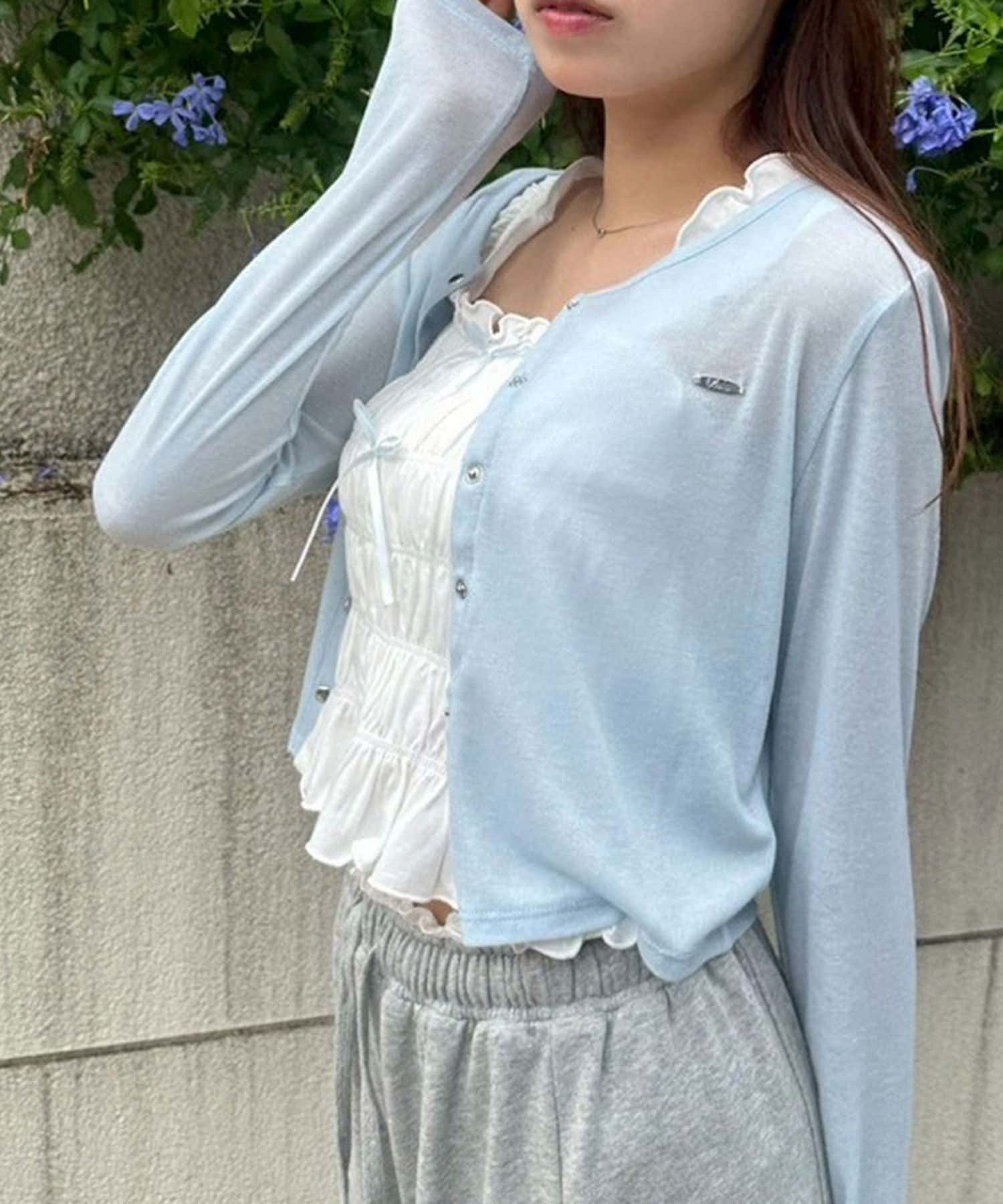 NICE CLAUP / OLIVE des OLIVE OUTLET(ナイスクラップ  / オリーブ デ オリーブ アウトレット) 【OLIVE des OLIVE 】スナップボタンシアカーデ