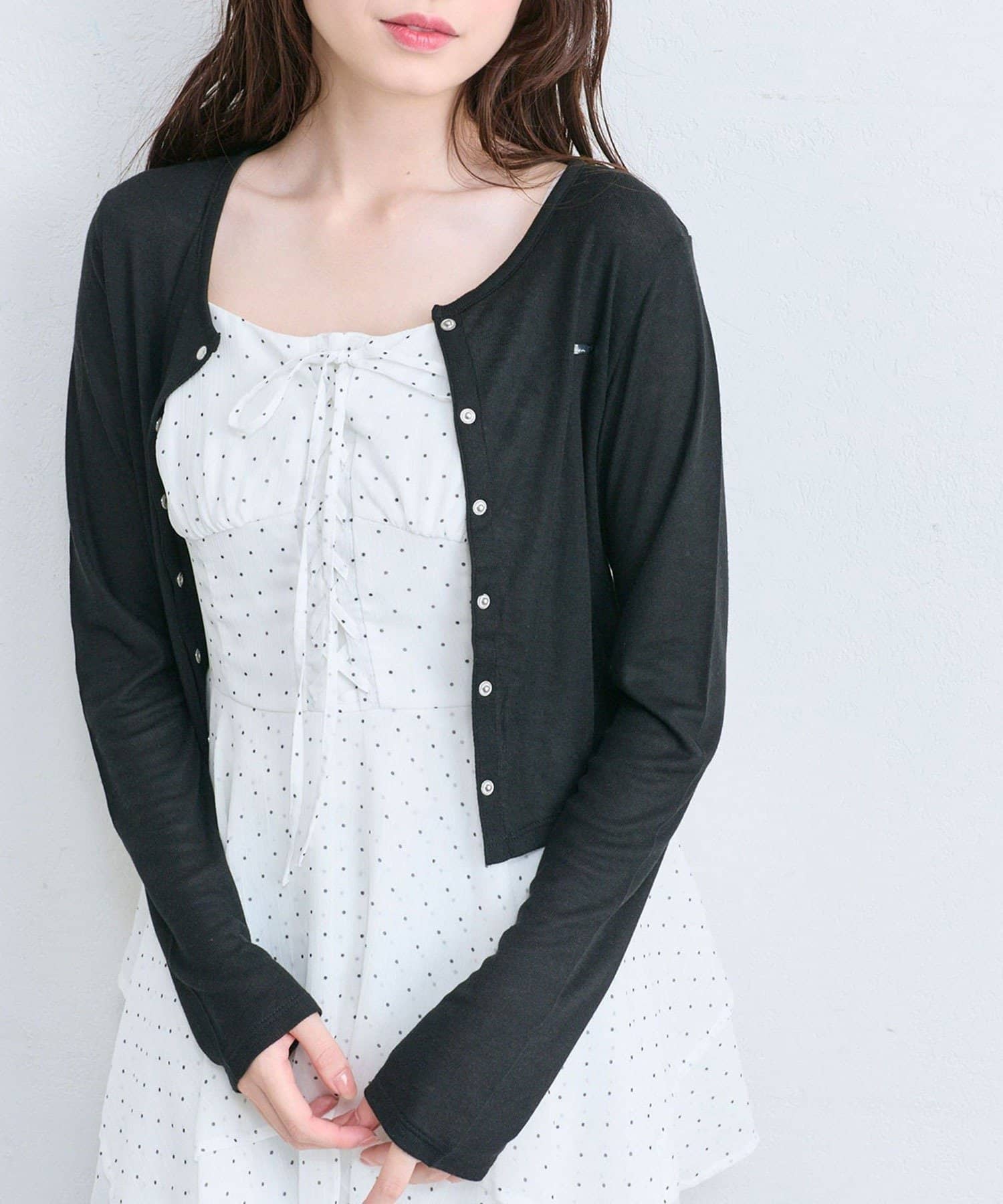 NICE CLAUP / OLIVE des OLIVE OUTLET(ナイスクラップ  / オリーブ デ オリーブ アウトレット) 【OLIVE des OLIVE 】スナップボタンシアカーデ