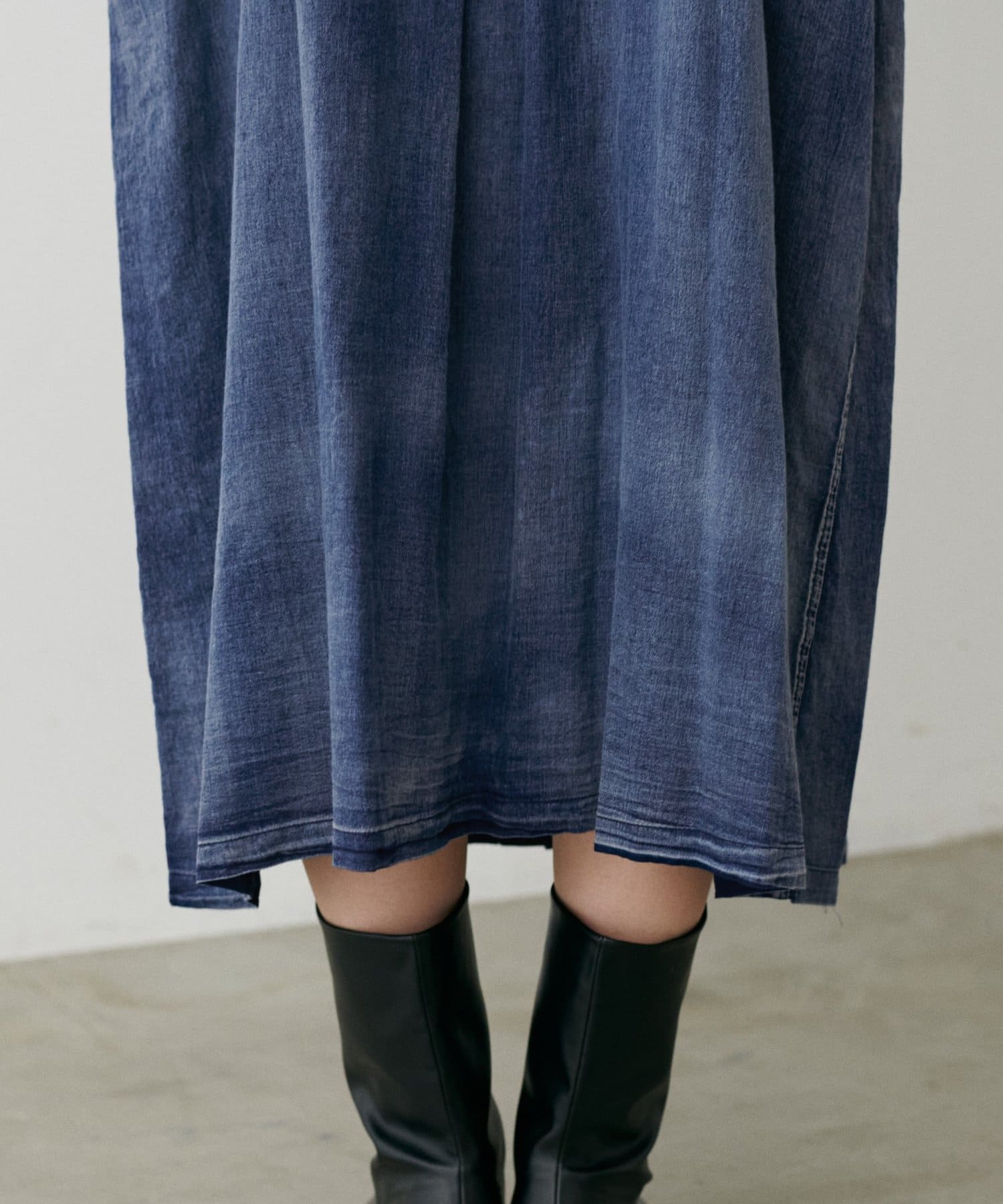 LARUTA(ラルータ) デニム風ロングシャツワンピース