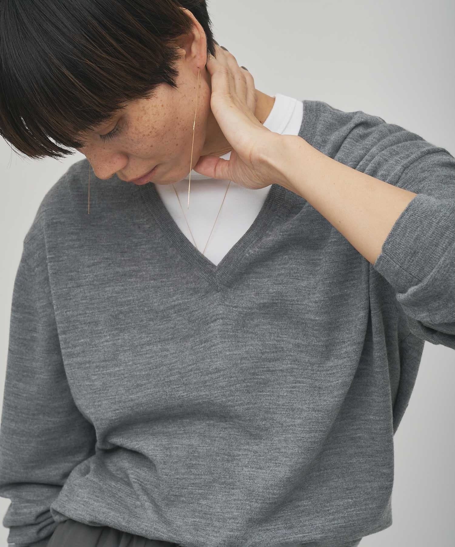 Whim Gazette(ウィム ガゼット) 【GEMINI】ハイゲージVネックニットプルオーバー