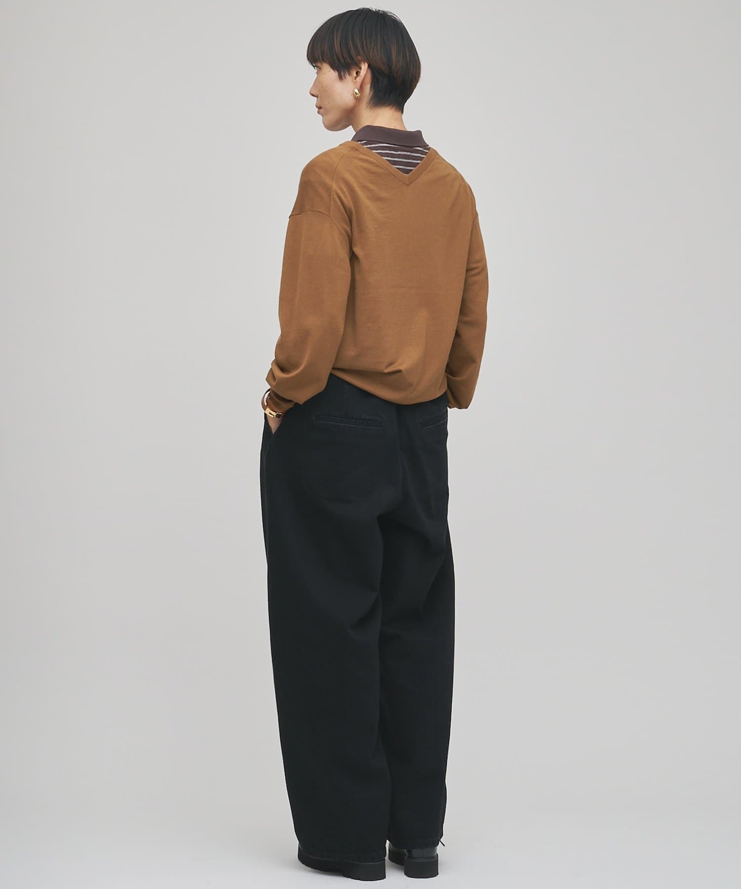 Whim Gazette(ウィム ガゼット) 【GEMINI】ハイゲージVネックニットプルオーバー