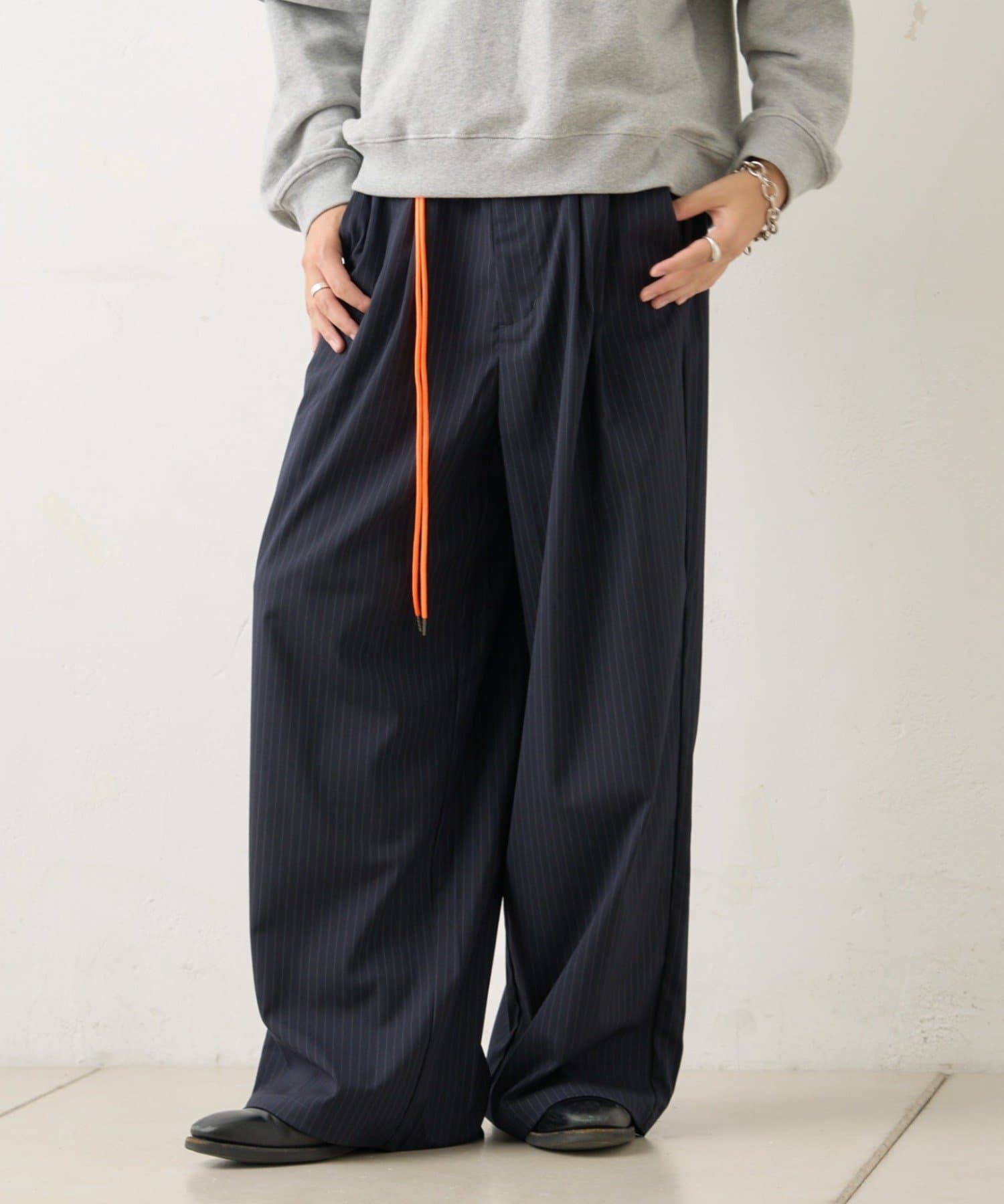 Kastane(カスタネ) 【WHIMSIC/2サイズ展開】ピンストライプワイドスラックス