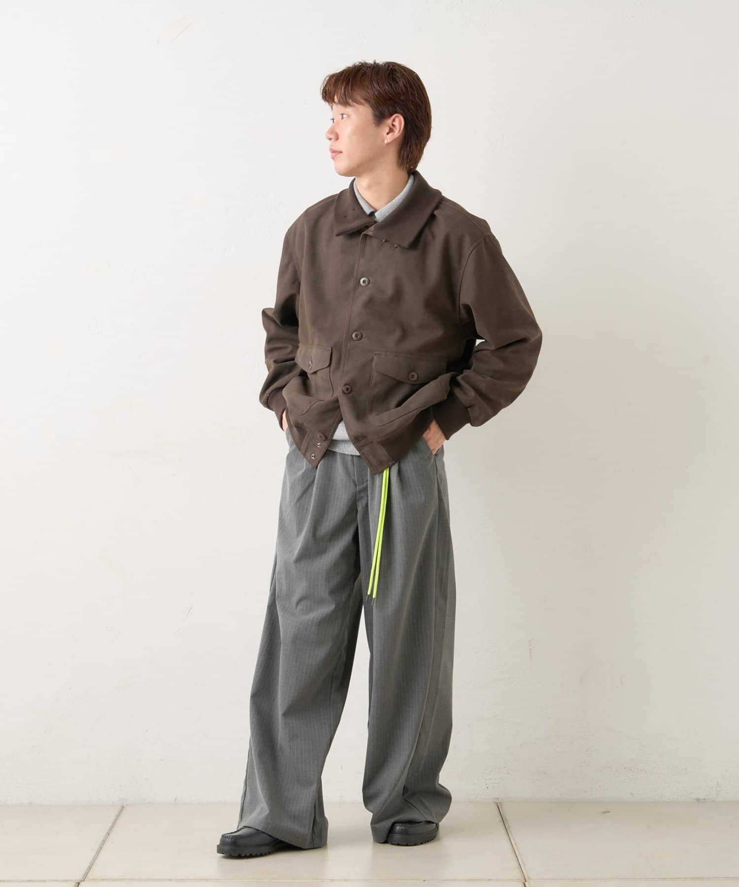 Kastane(カスタネ) 【WHIMSIC/2サイズ展開】ピンストライプワイドスラックス