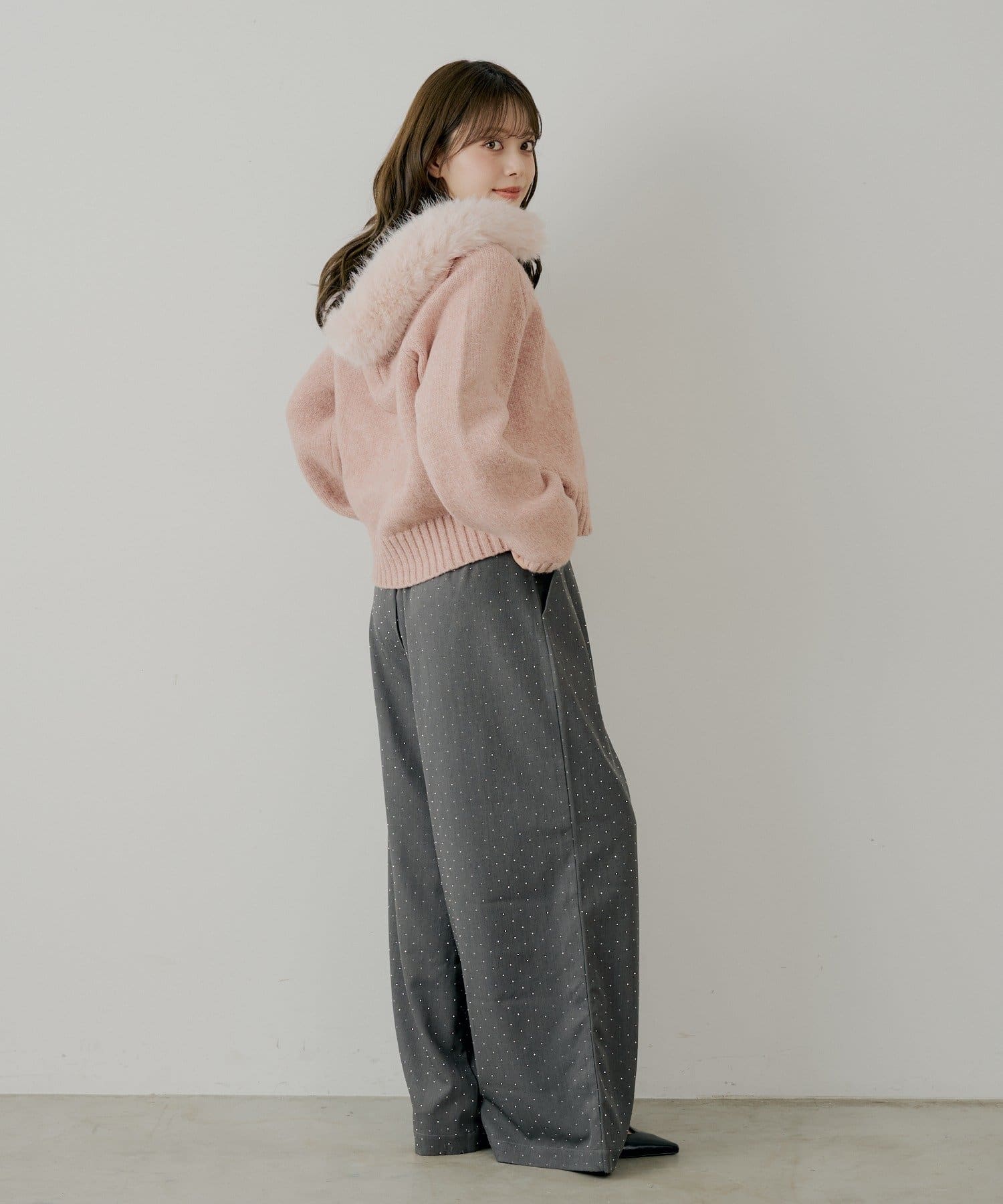 Chico(チコ) 【SALON by Chico】フードファーWジップニットカーディガン