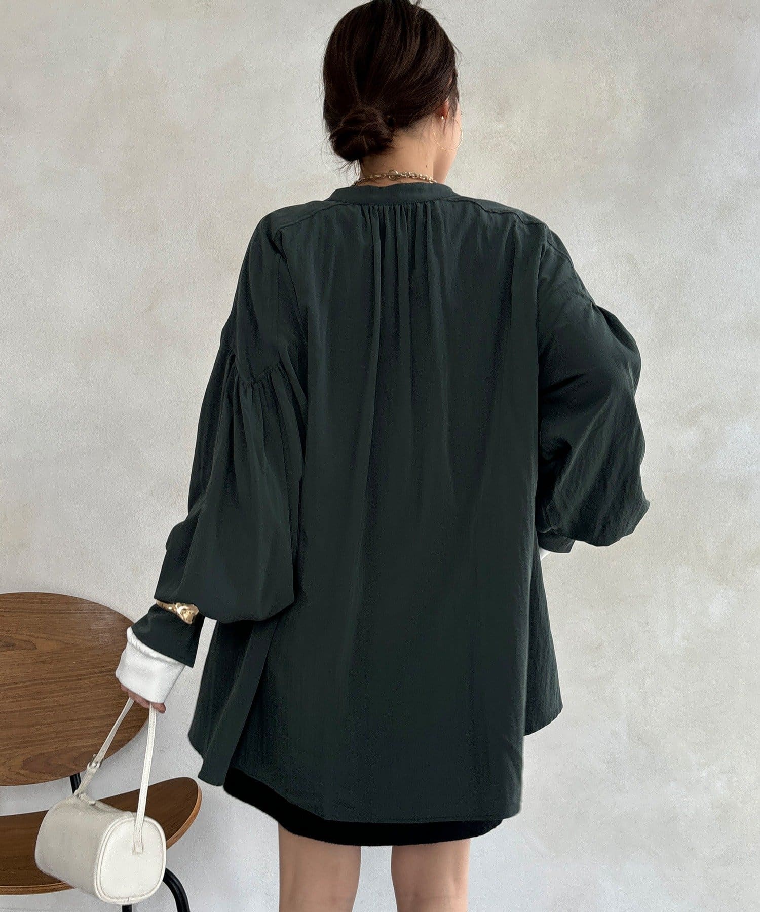 DOUDOU(ドゥドゥ) ギャザーチュニックブラウス