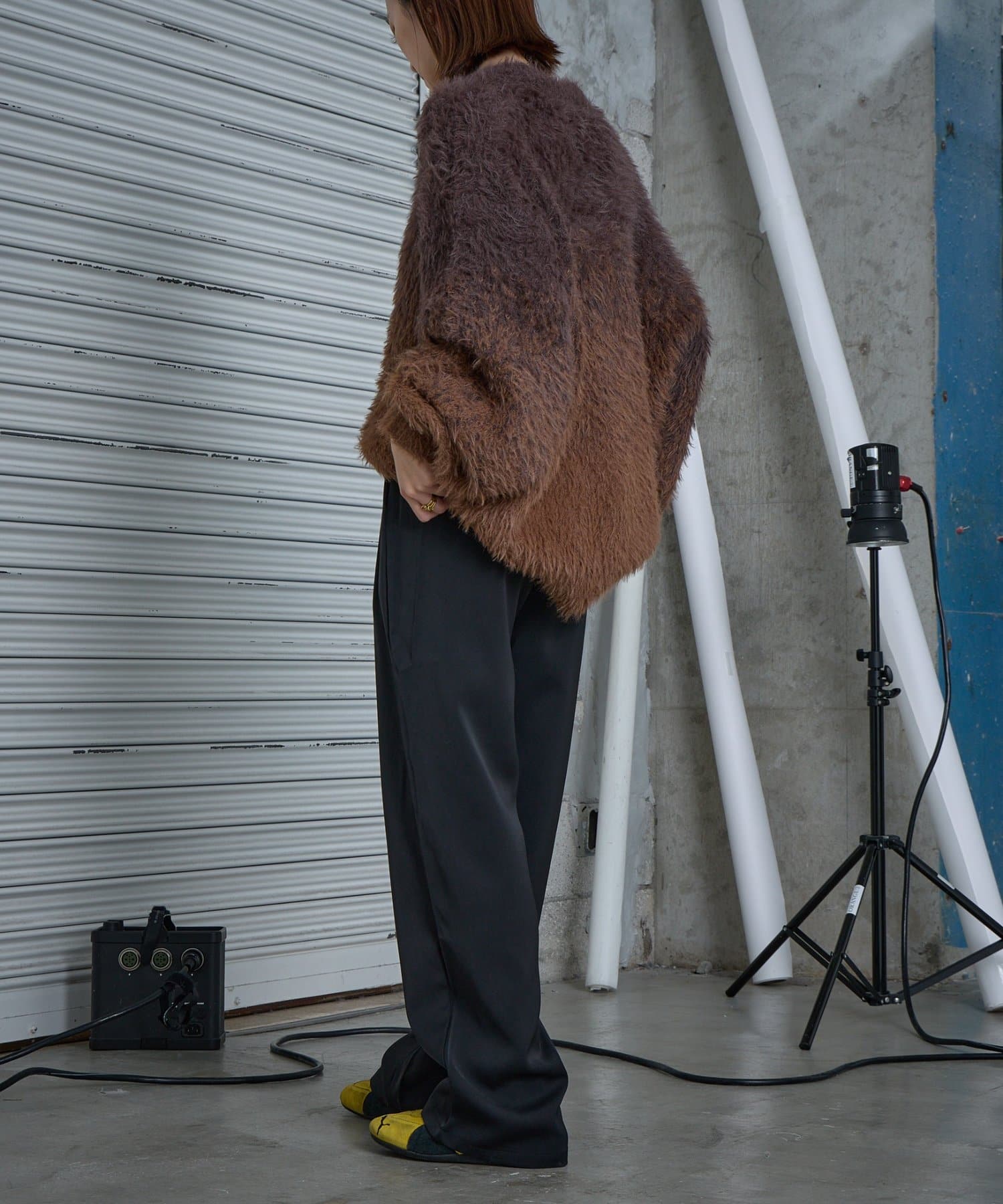 -goocy-(グーシー) ウエストスピンドルタックパンツ