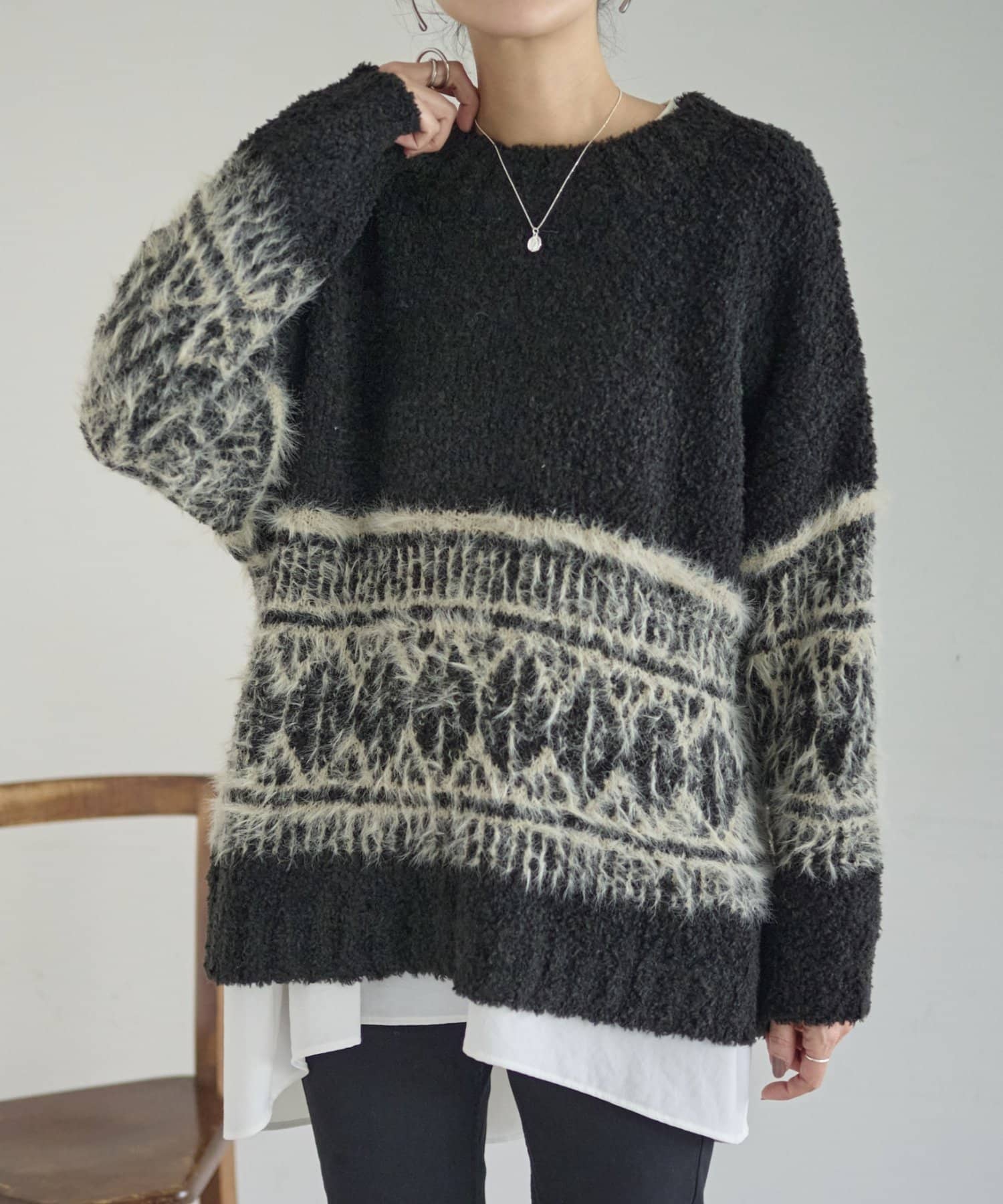 BEARDSLEY(ビアズリー) ビッグフェアアイル柄プルオーバー