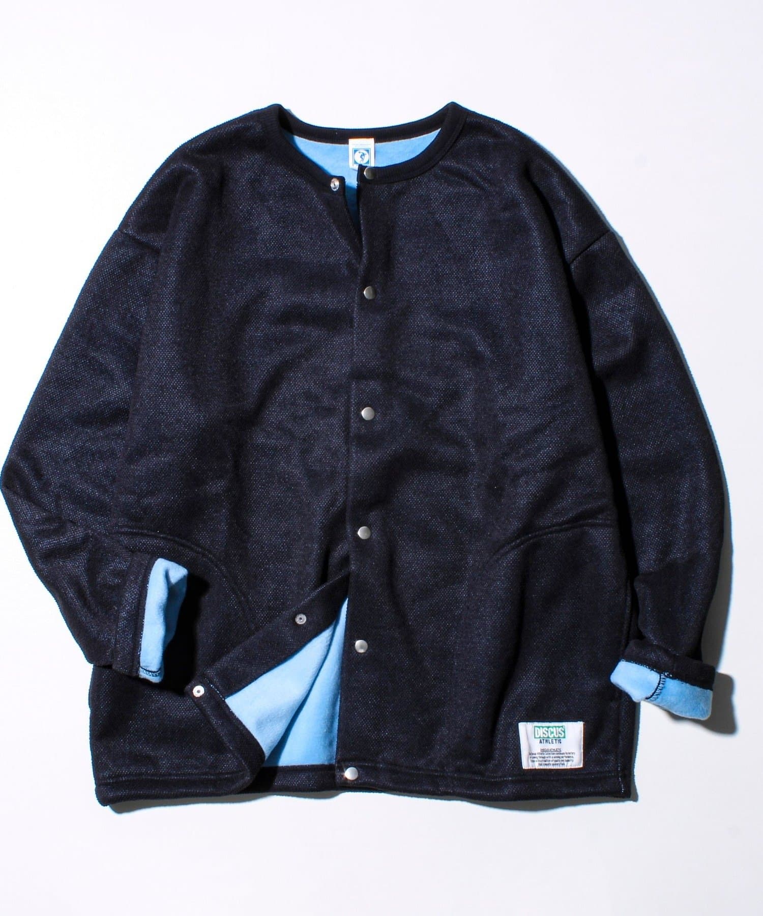 FREDY & GLOSTER(フレディ アンド グロスター) 【DISCUS】UNISEX インレイ裏シャギーボンディング配色 クルーカーデ