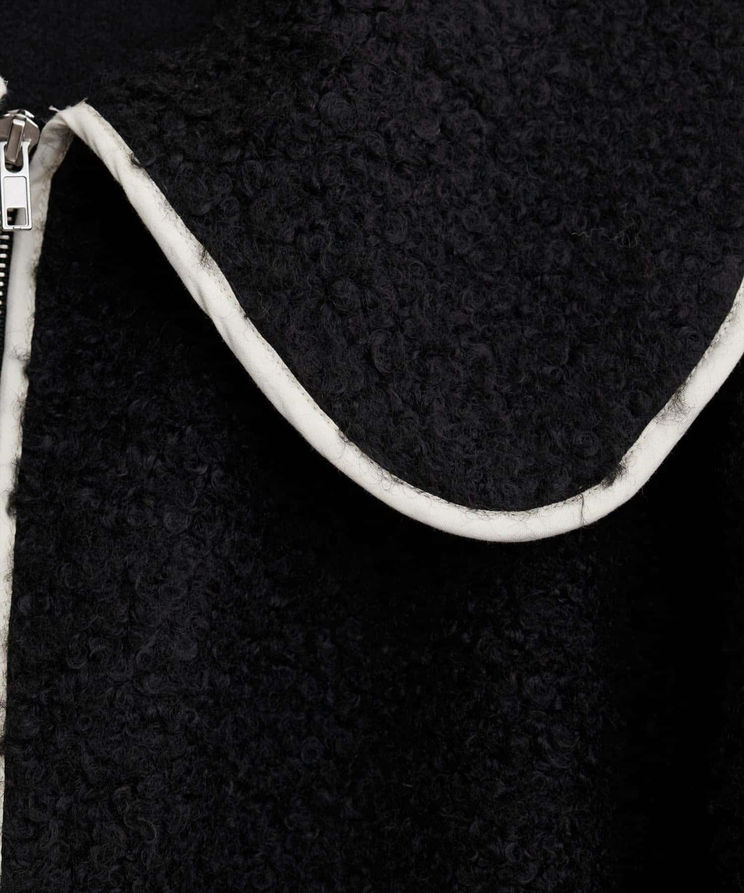 natural couture(ナチュラルクチュール) 【WEB限定】ビッグ衿ループブークレショート丈コート