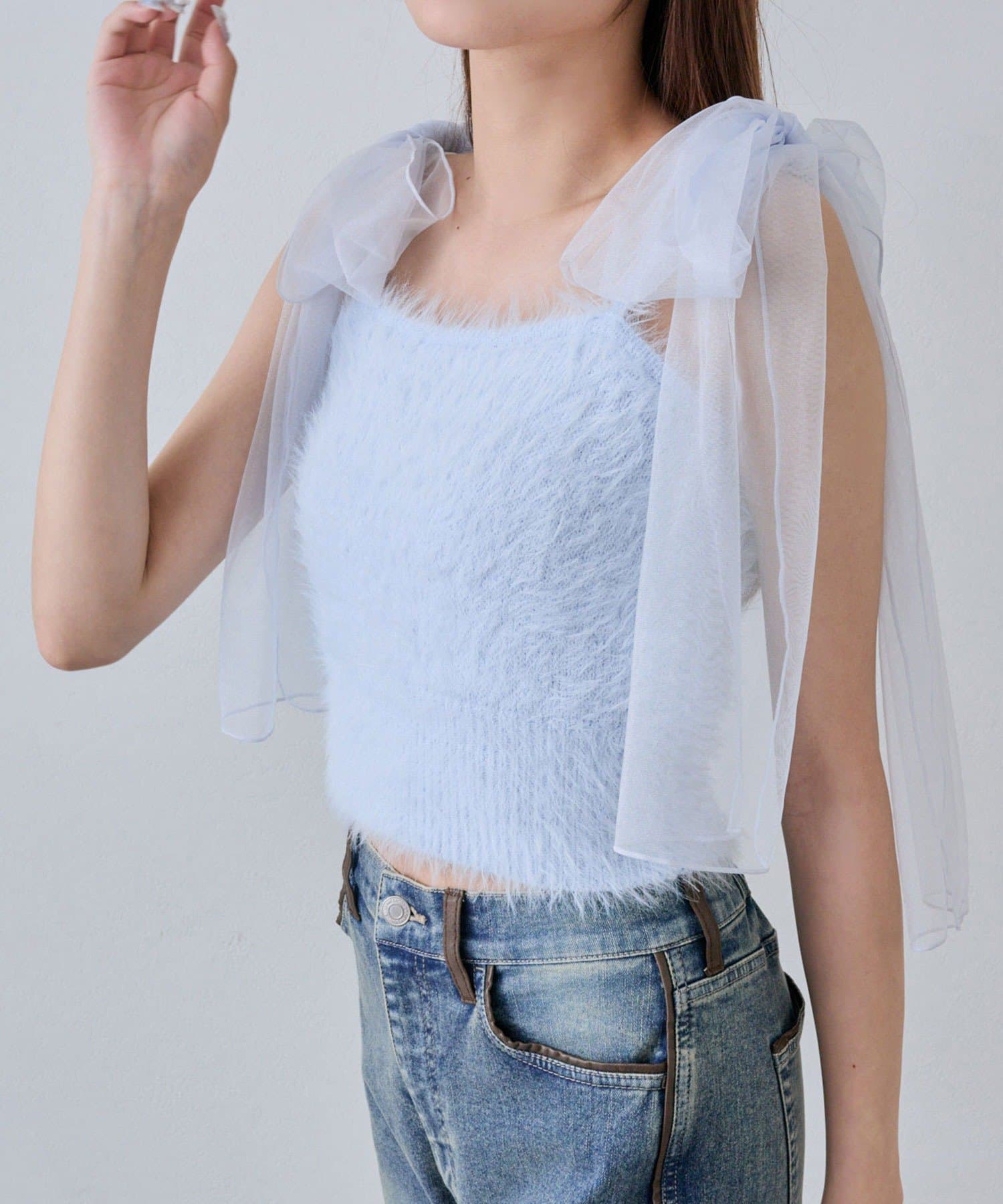 OLIVE des OLIVE(オリーブ デ オリーブ) 肩リボンキャミ