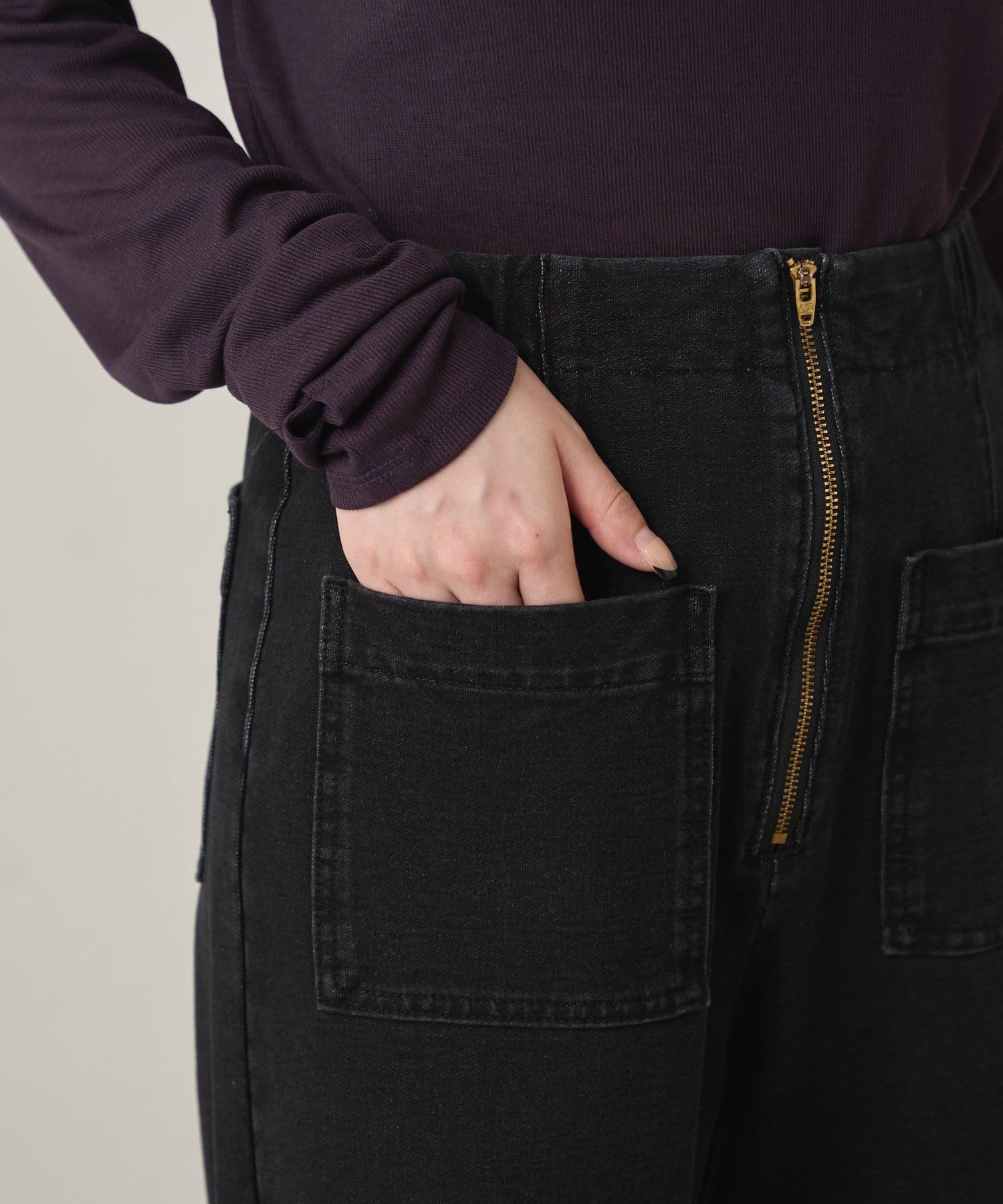 Omekashi(オメカシ) 【新作予約人気No.1アイテム】【全骨格対応】スウェットデニムフレアパンツ