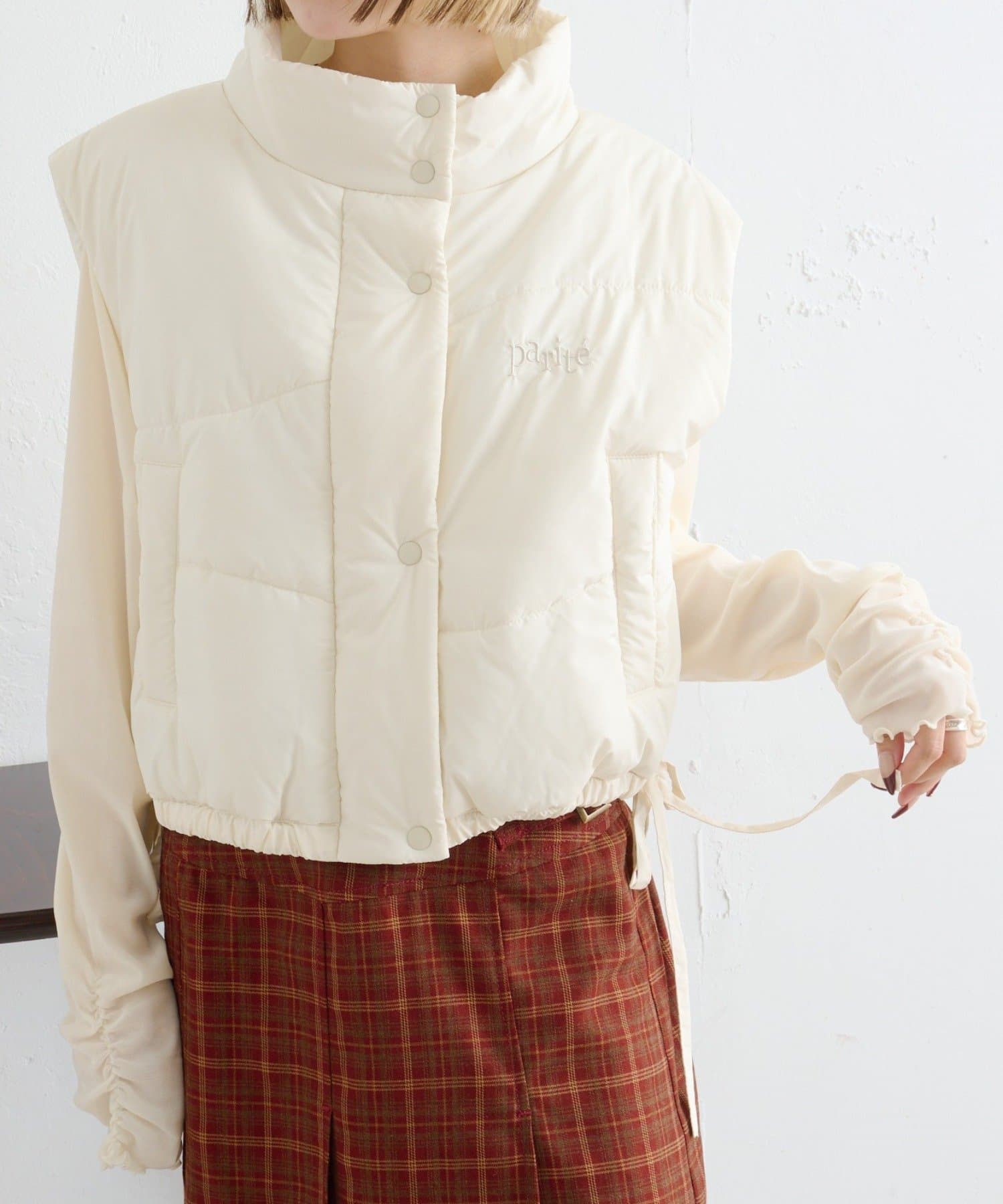 w closet(ダブルクローゼット) 中綿リボンベスト