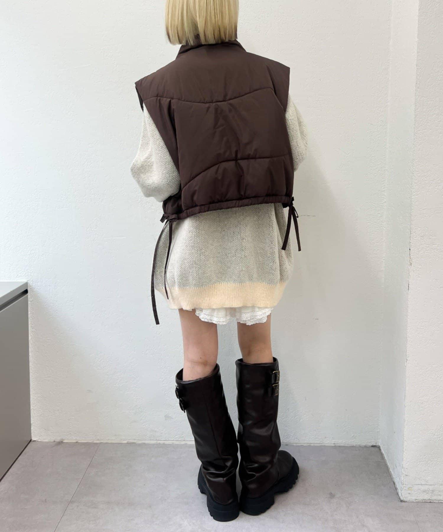 w closet(ダブルクローゼット) 中綿リボンベスト
