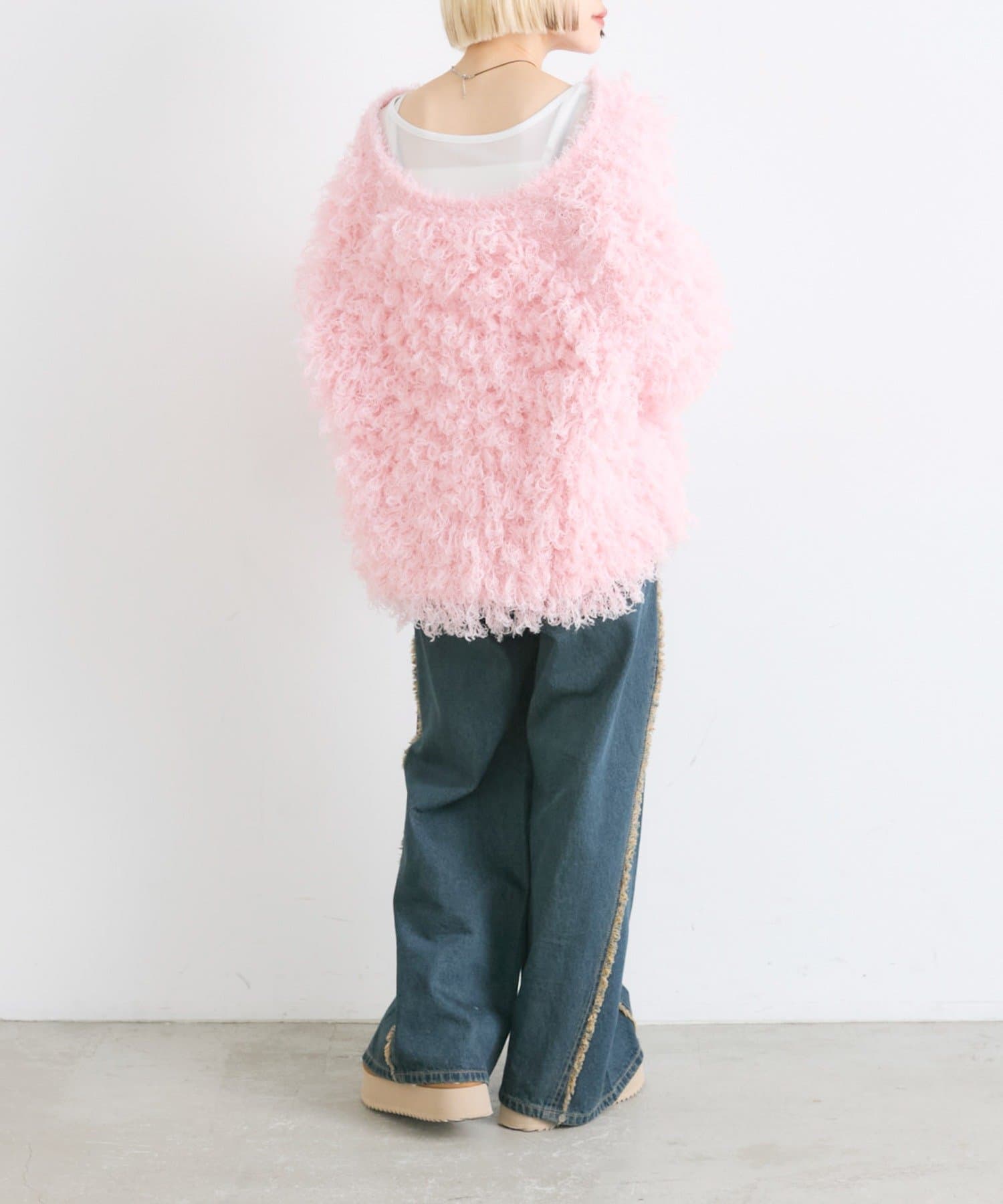 w closet(ダブルクローゼット) モシャモシャニットアウター