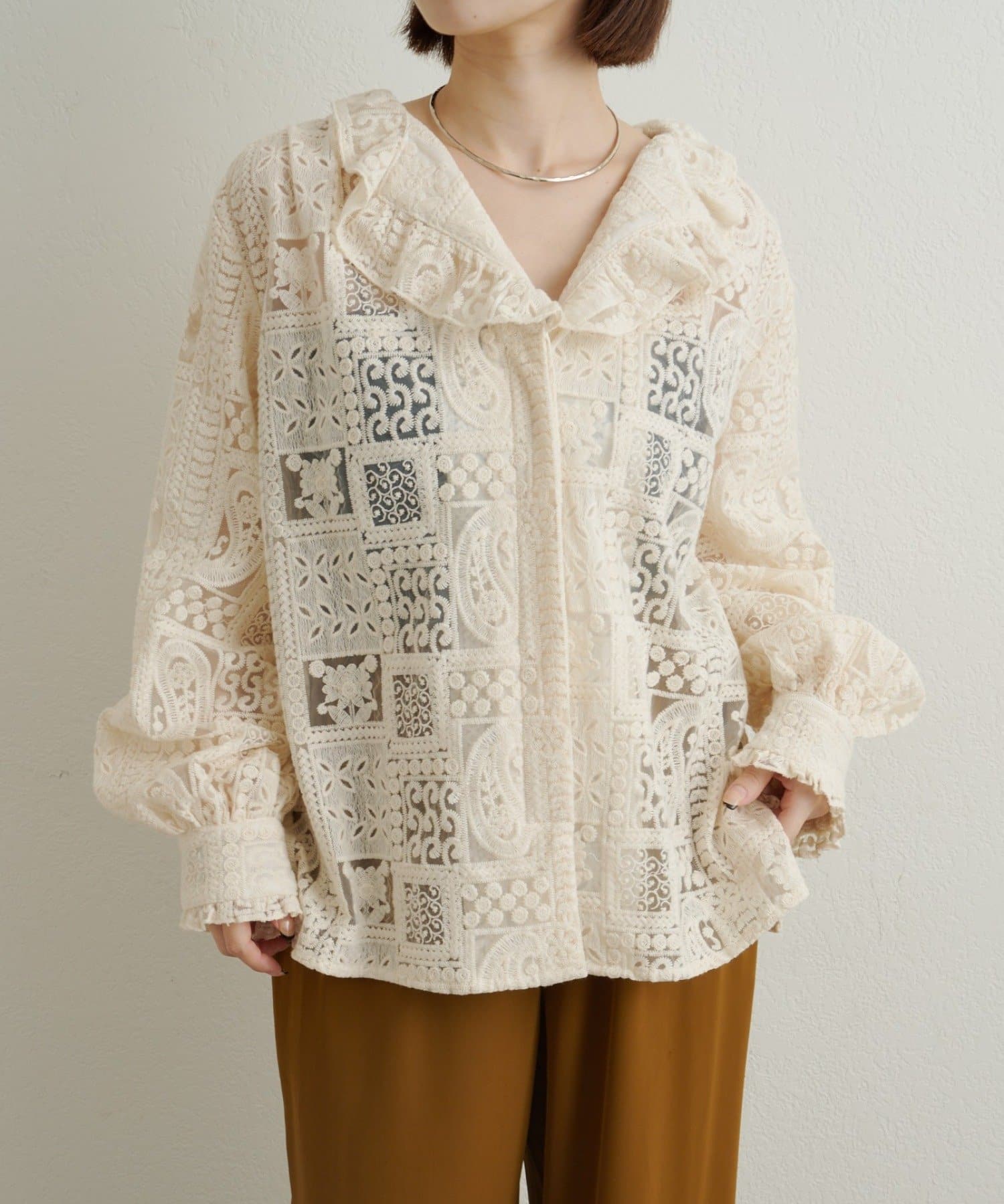 Omekashi(オメカシ) レースフリルシャツ