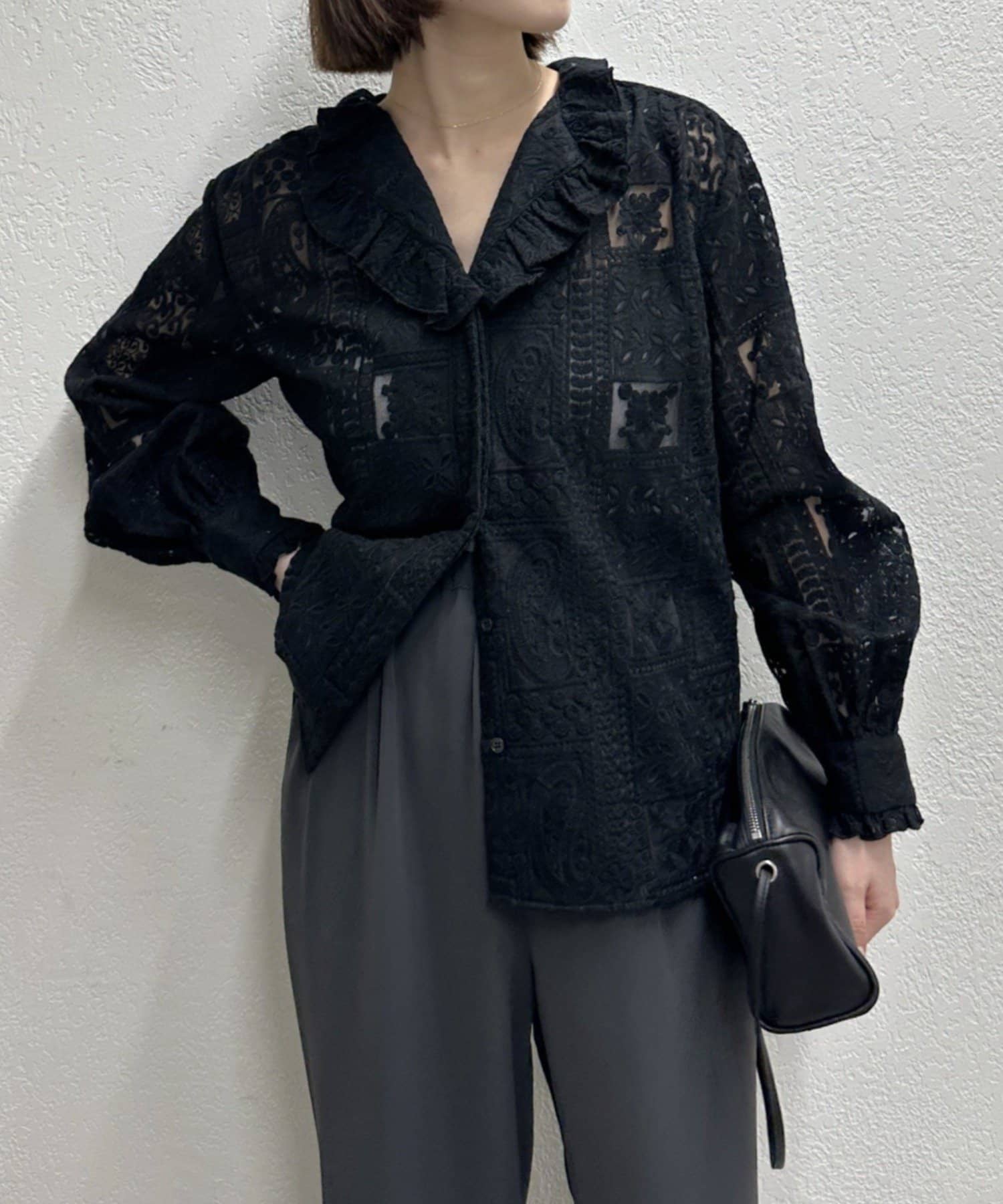 Omekashi(オメカシ) レースフリルシャツ