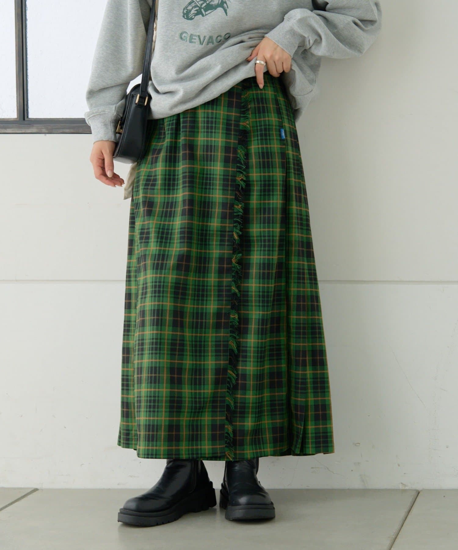 CIAOPANIC TYPY(チャオパニックティピー) 【GEVACO】チェックサイドベルトスカート
