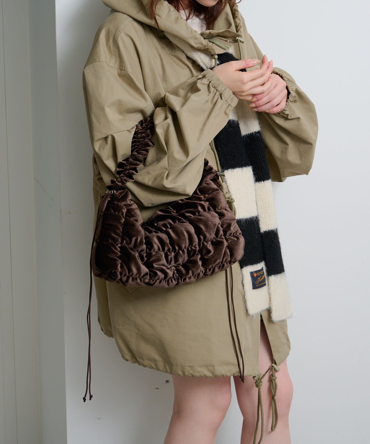 Kastane(カスタネ) 【WEB先行/4色展開/500mlペットボトル収納可】キルティングシャーリングBAG