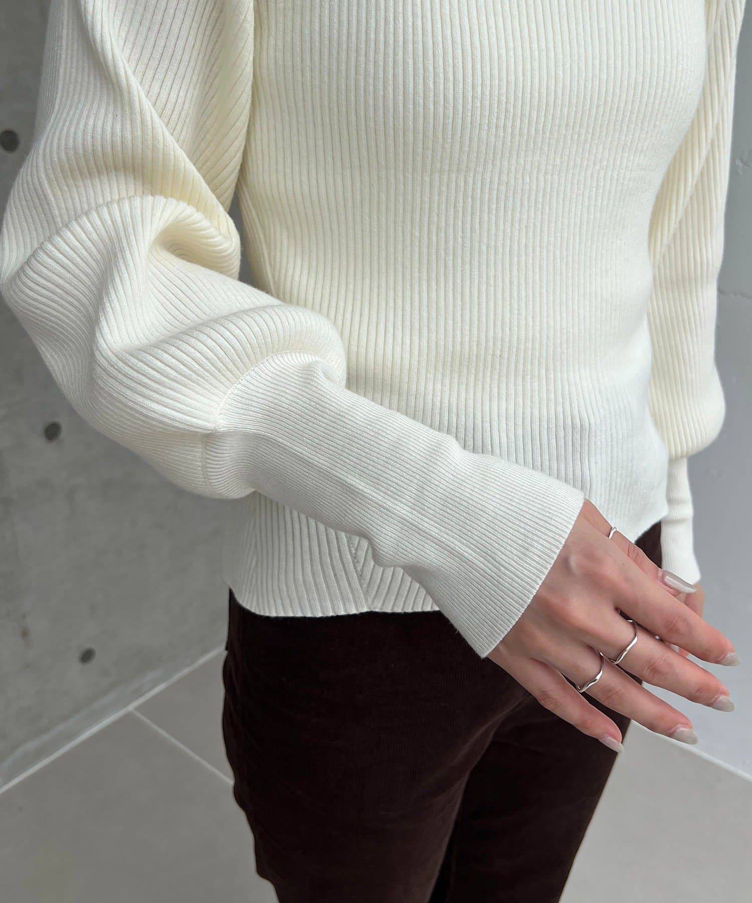 CAPRICIEUX LE'MAGE(カプリシュレマージュ) スクエアパフニット