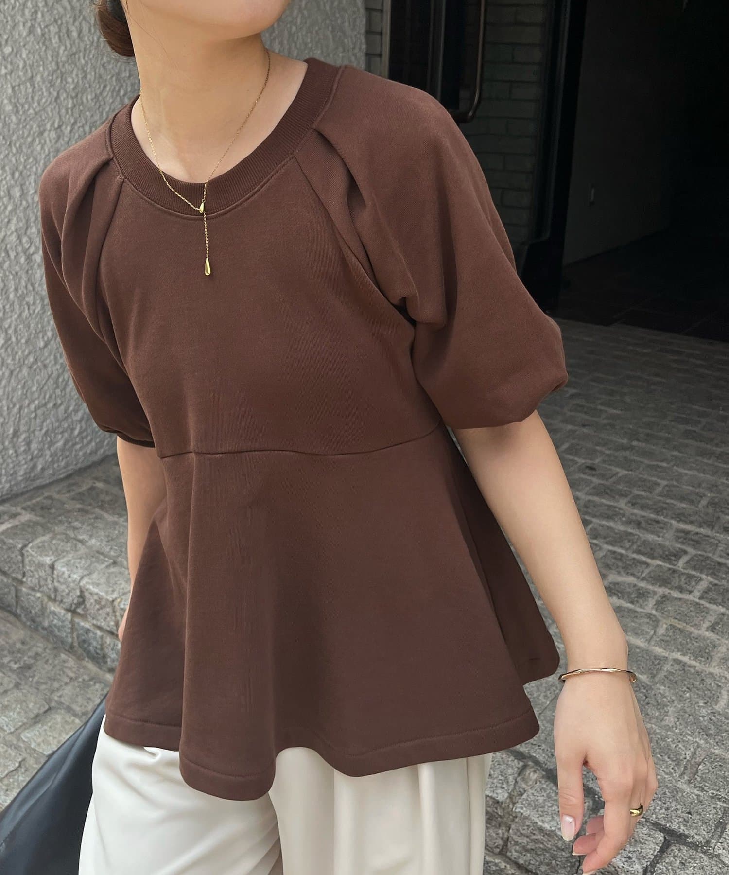 OUTLET(アウトレット) 【CAPRICIEUX LE'MAGE】ペプラムスウェットプルオーバー