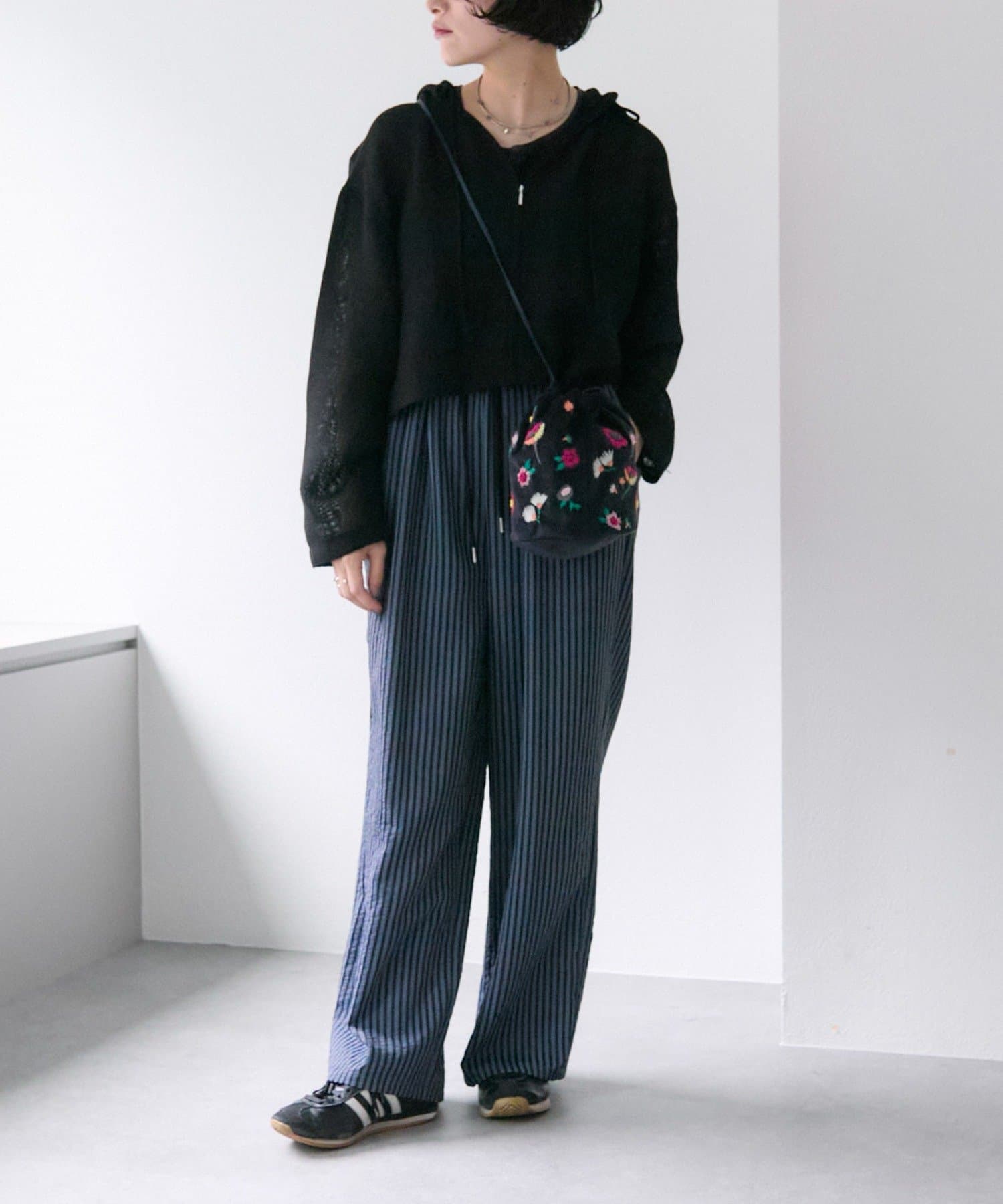 OUTLET(アウトレット) 【ear PAPILLONNER】刺しゅう巾着バッグ