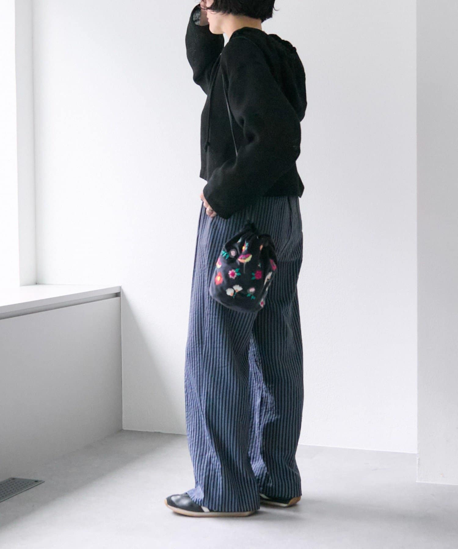 OUTLET(アウトレット) 【ear PAPILLONNER】刺しゅう巾着バッグ
