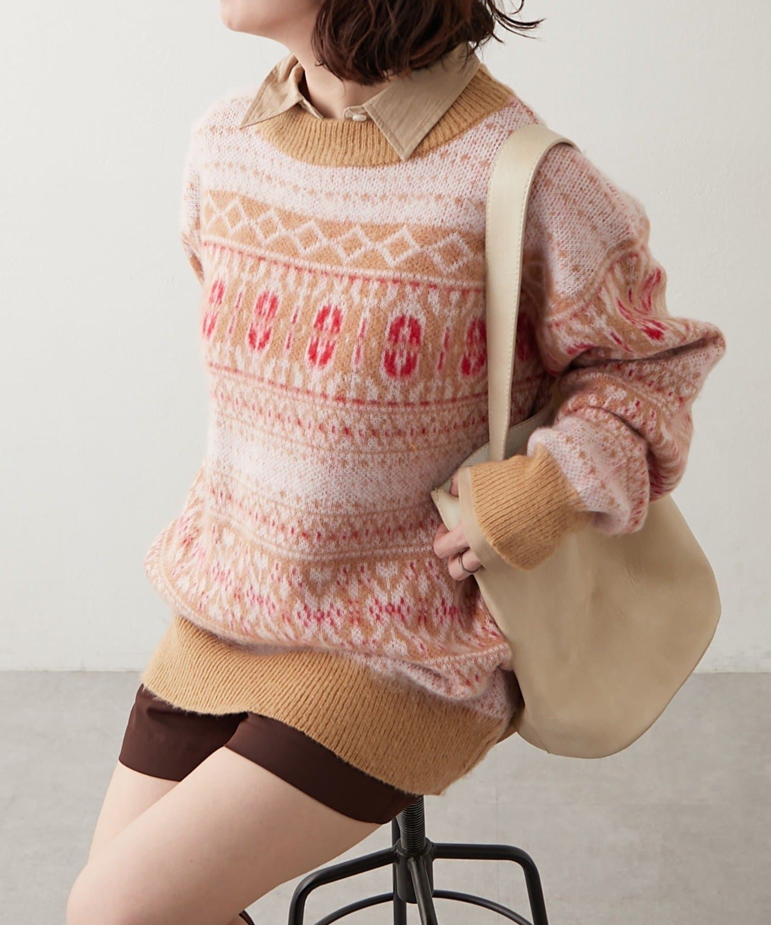 NICE CLAUP / OLIVE des OLIVE OUTLET(ナイスクラップ  / オリーブ デ オリーブ アウトレット) 【NUNIFE】超起毛チロリアンニット