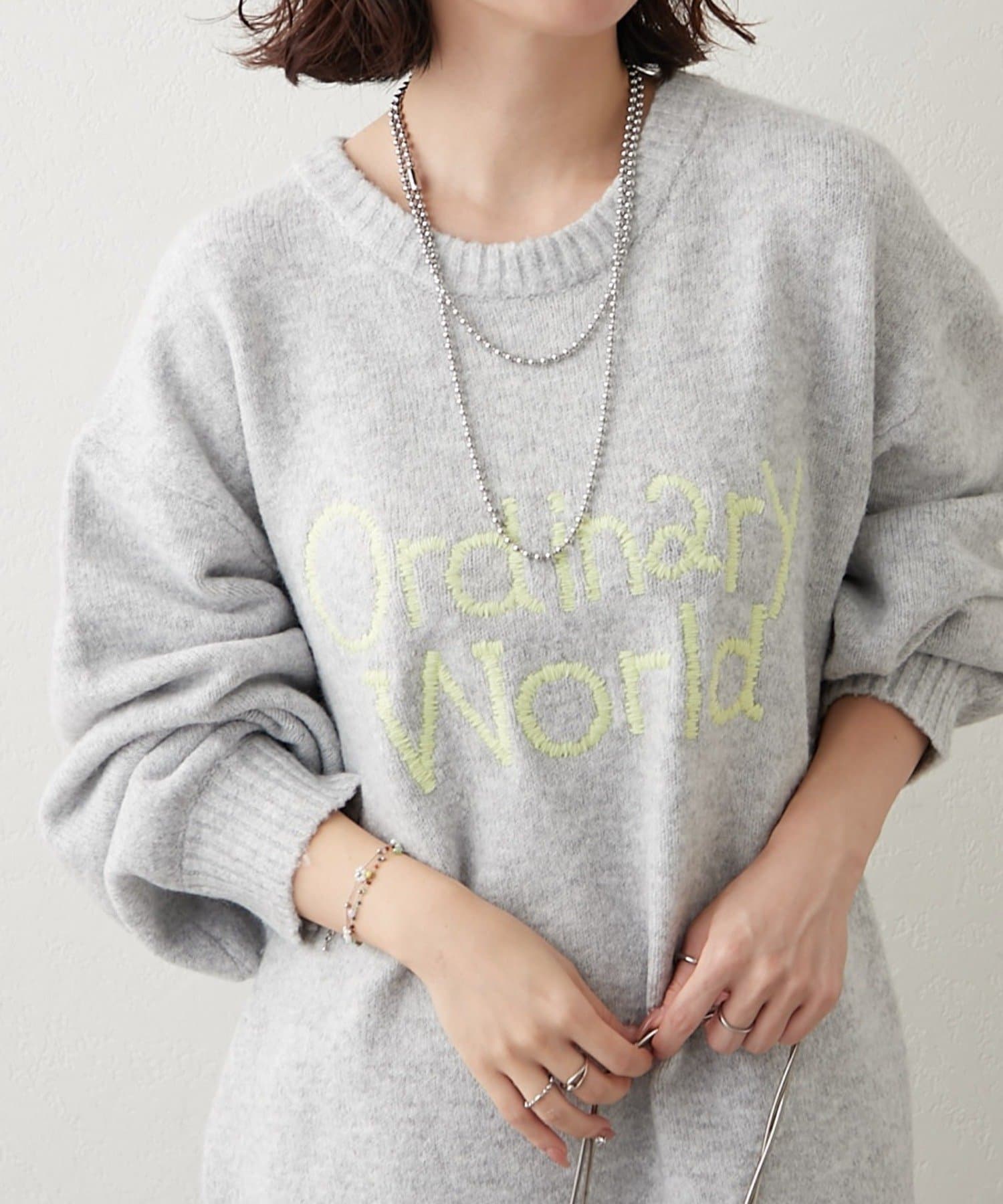 Remind me and forever(リマインドミーアンドフォーエバー) 【NAO】刺繍ロゴニットプルオーバー