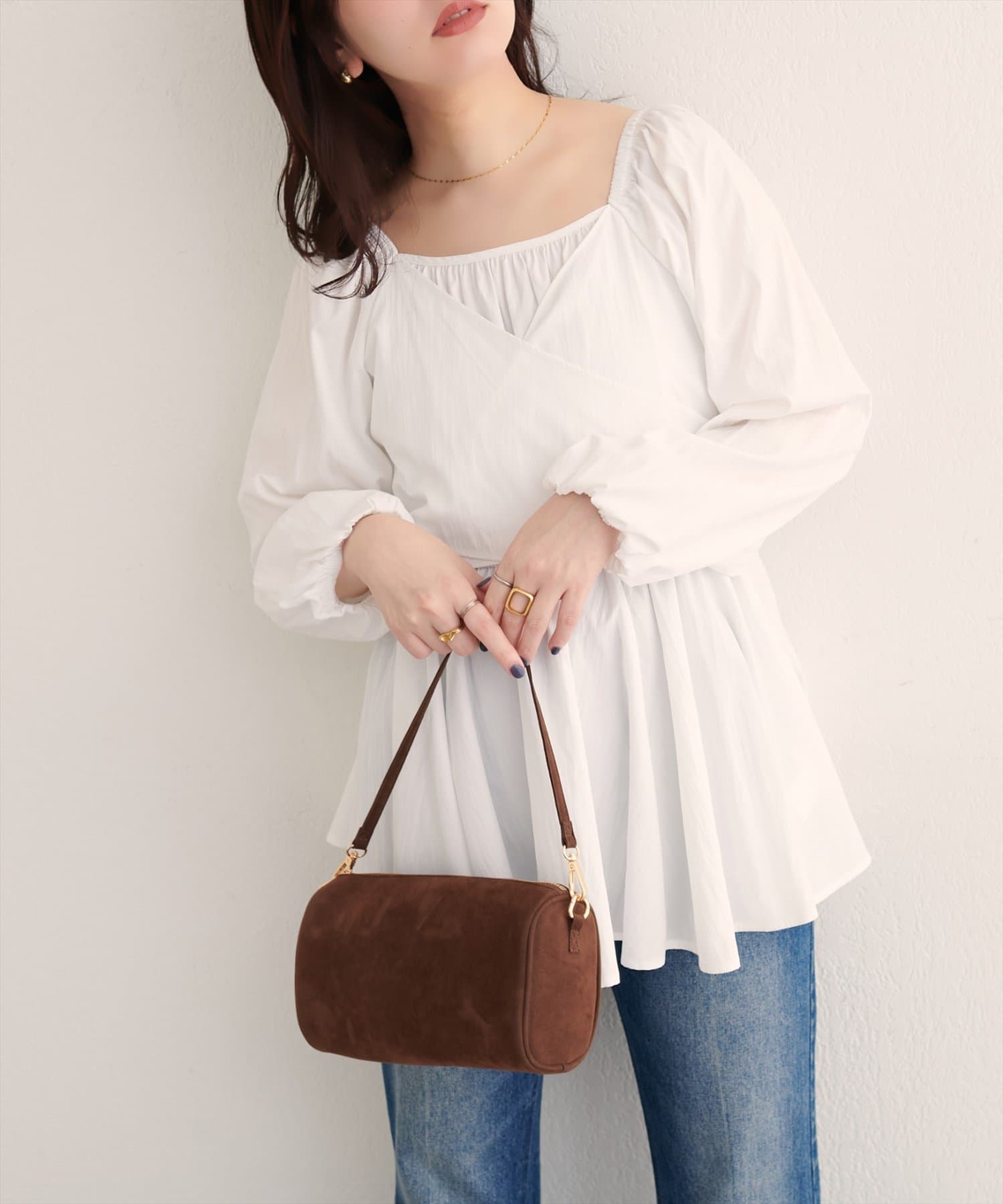 natural couture(ナチュラルクチュール) マルチWAYカシュクールリボンブラウス