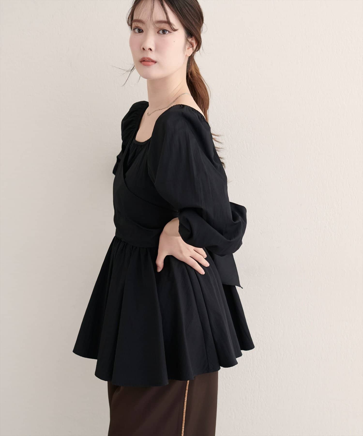 natural couture(ナチュラルクチュール) マルチWAYカシュクールリボンブラウス
